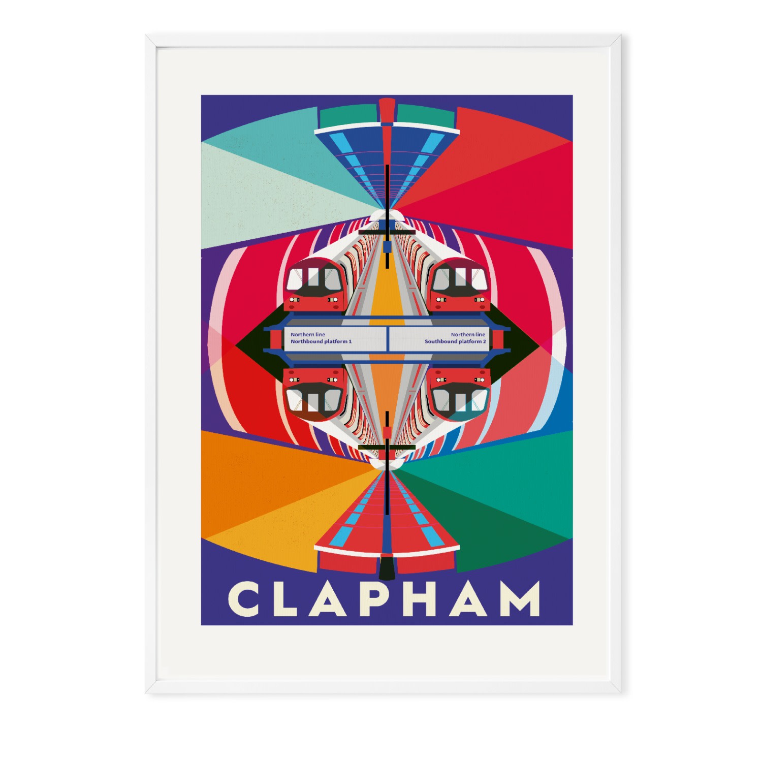 Clapham Kaleidoscope Illustrated Art Print Of London A3 297 X 420Mm Eye for London Prints