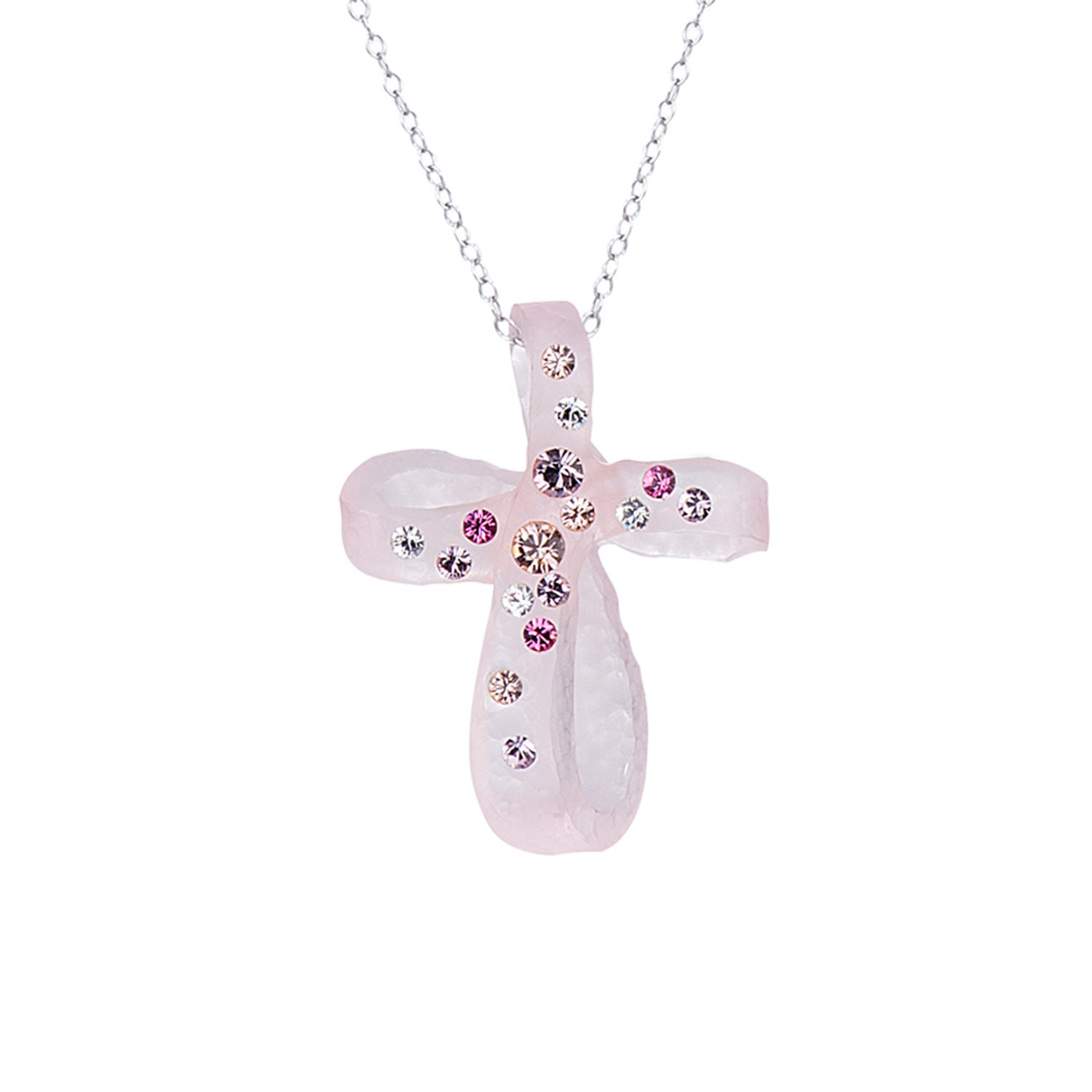 Women’s Pink / Purple / Silver Pink Bubble Cross With Swarovski Crystals Gold & Honey