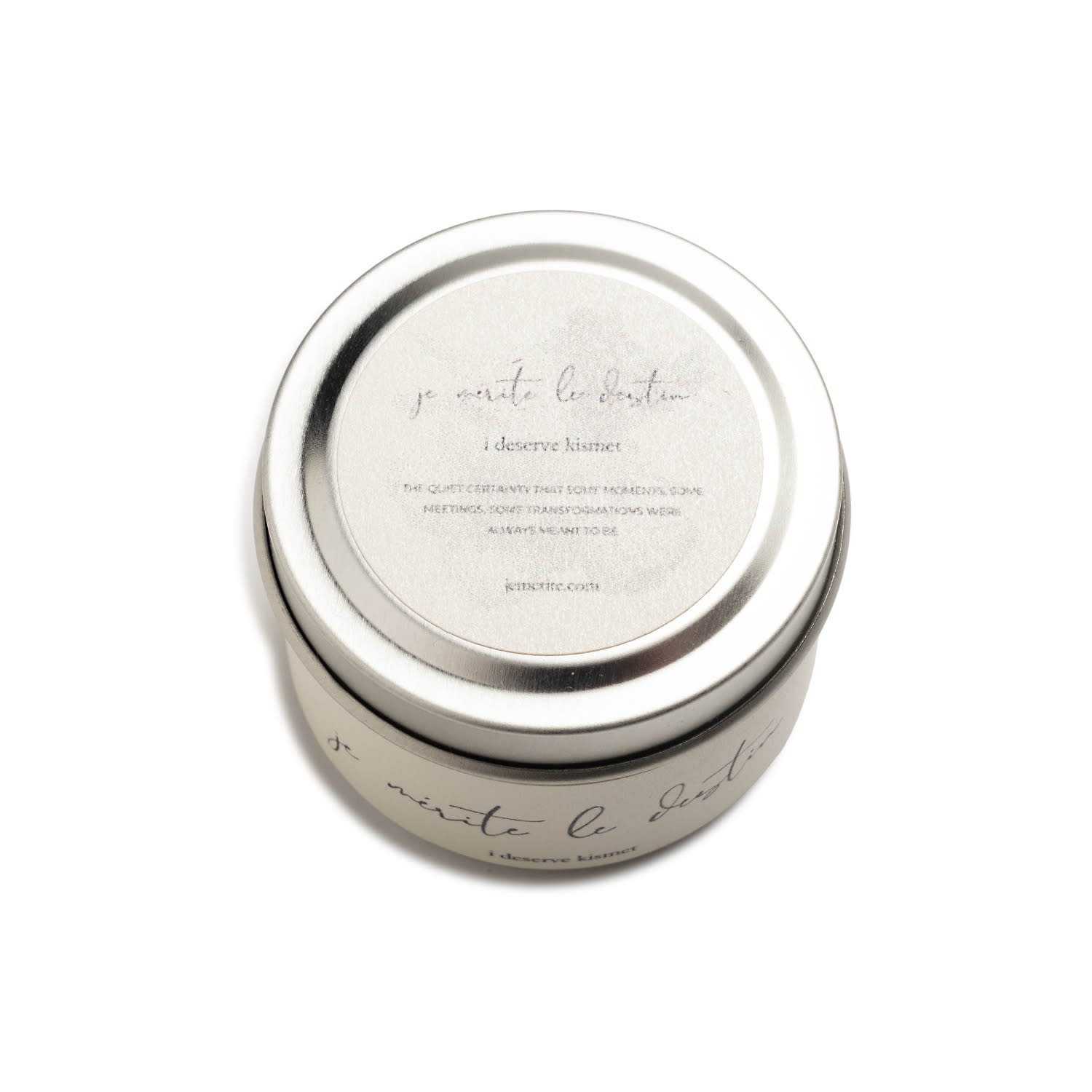 Je Mérite (i Deserve) White I Deserve Kismet - Chai & Anise 2 oz Travel Candle In Silver