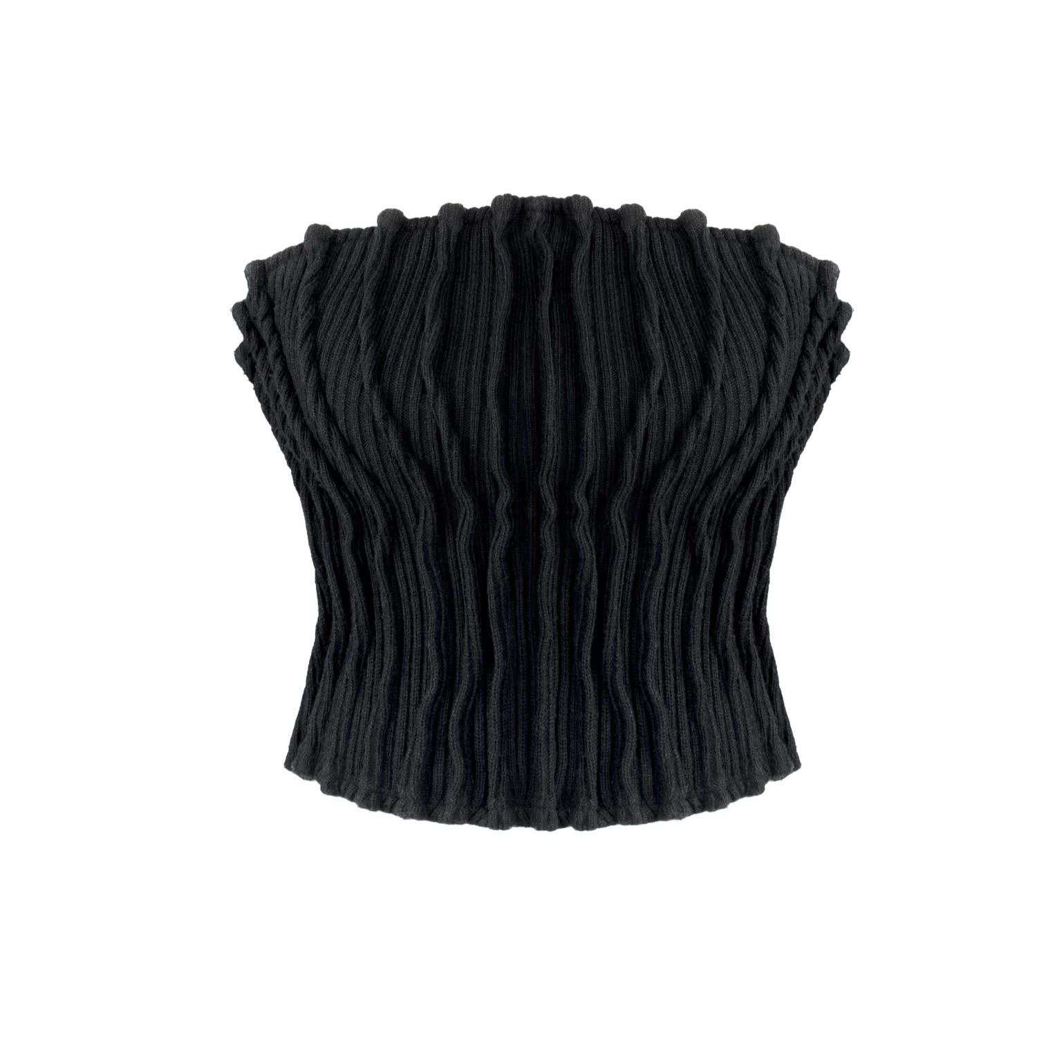 Women’s Mycel - Rib Knit Tube Top Black Large Kargede