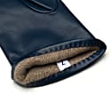 1861 Glove Manufactory Marsala - Women's Minimalist Leather Gloves In Jeans Blue Nappa Leather In Leather