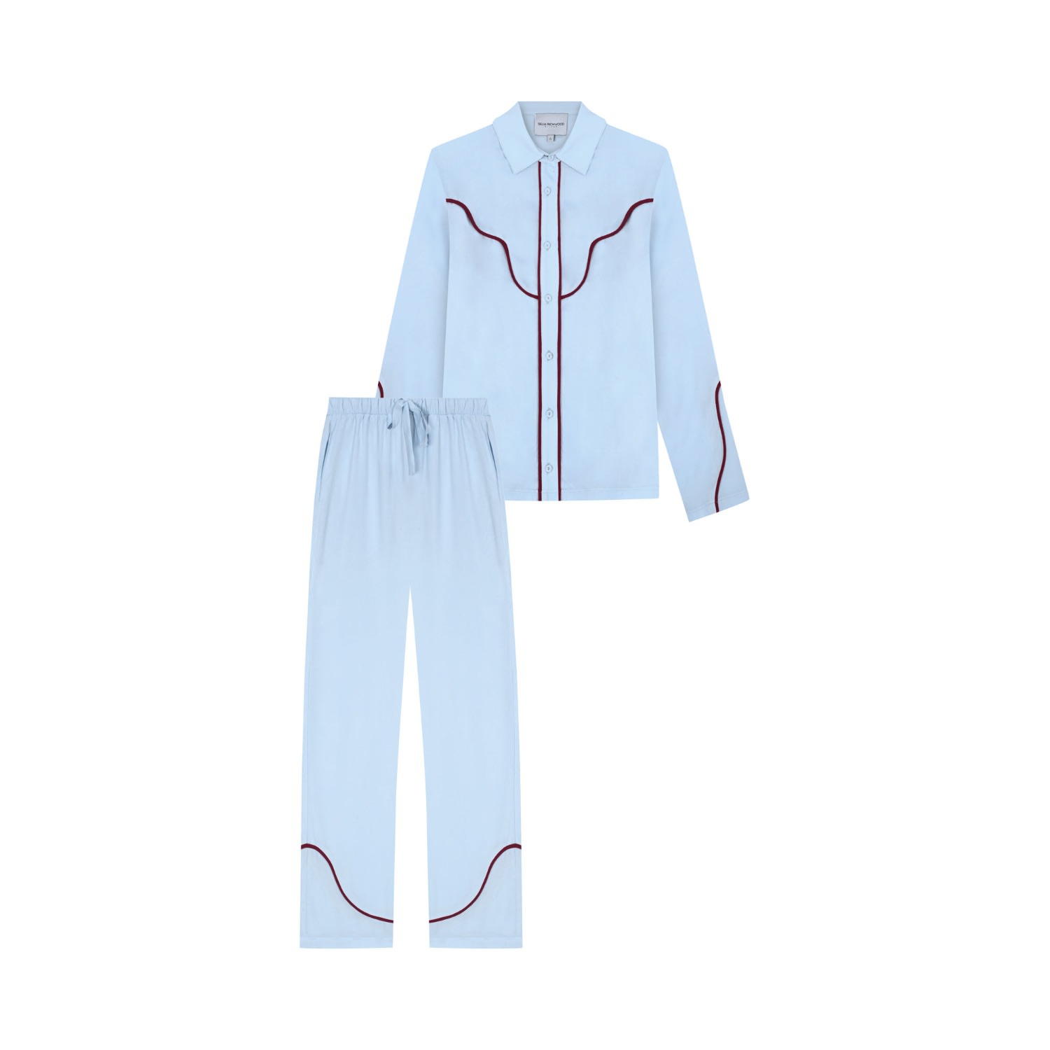 Seliarichwood Women's Texas Blue Long Pajama Set
