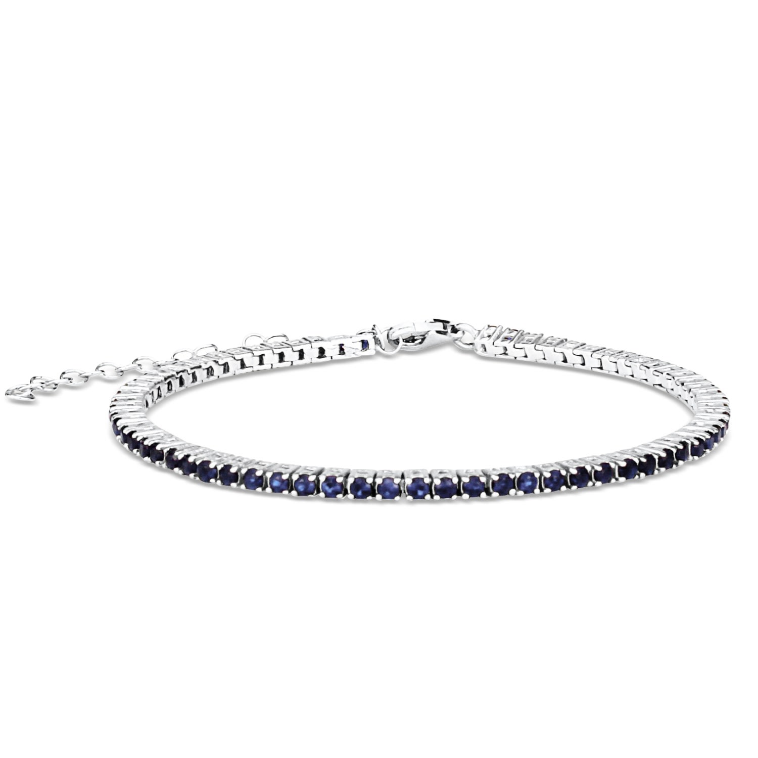 Women’s Blue / Silver Classic Thin Tennis Bracelet - Silver & Blue Shymi