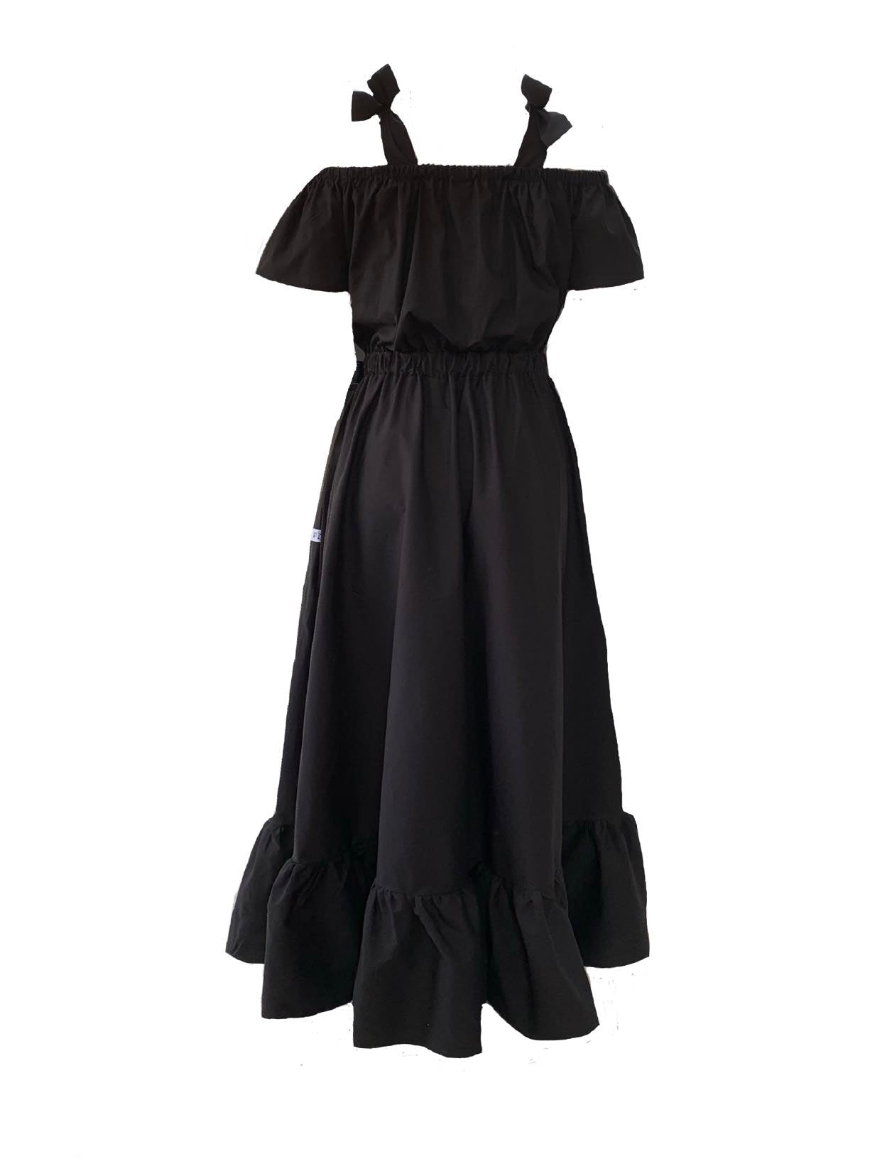 Frock Tales Women's Black Midaxi Zwina Dress With Pockets In Black