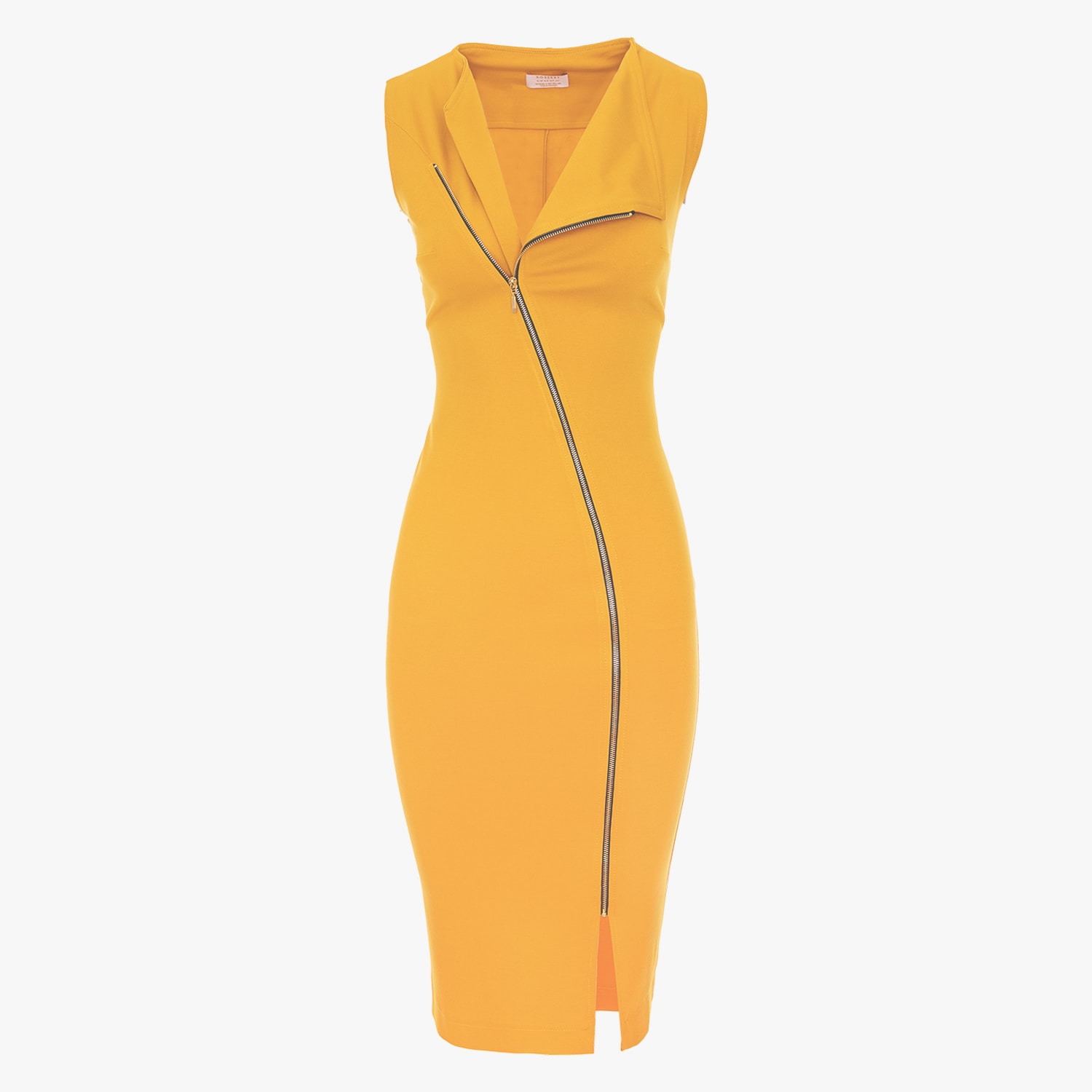 Roserry Women's Yellow / Orange Chelsea Sleeveless Zipped Jersey Midi Dress In Yellow