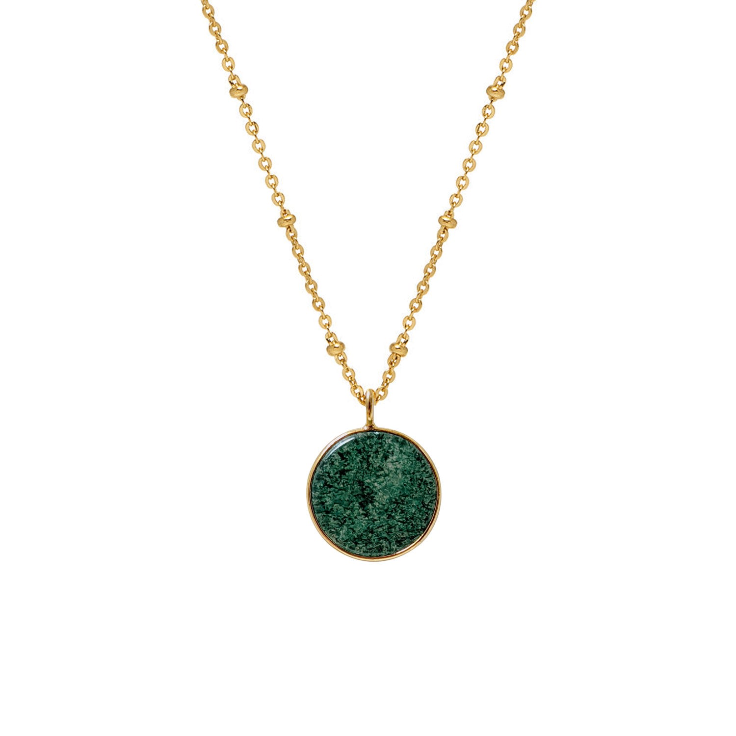 Women’s Green Jade Coin Pendant On Long Satellite Chain Mirabelle Jewellery