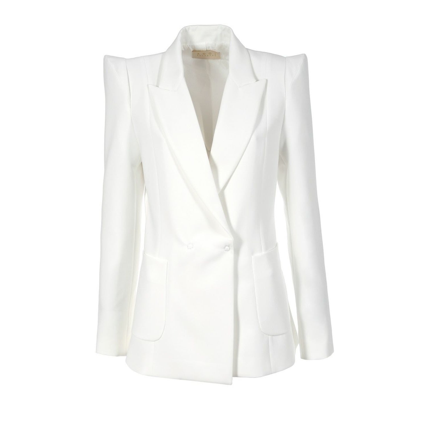 Shop Aggi Women's White Samantha Cloud Dancer Blazer