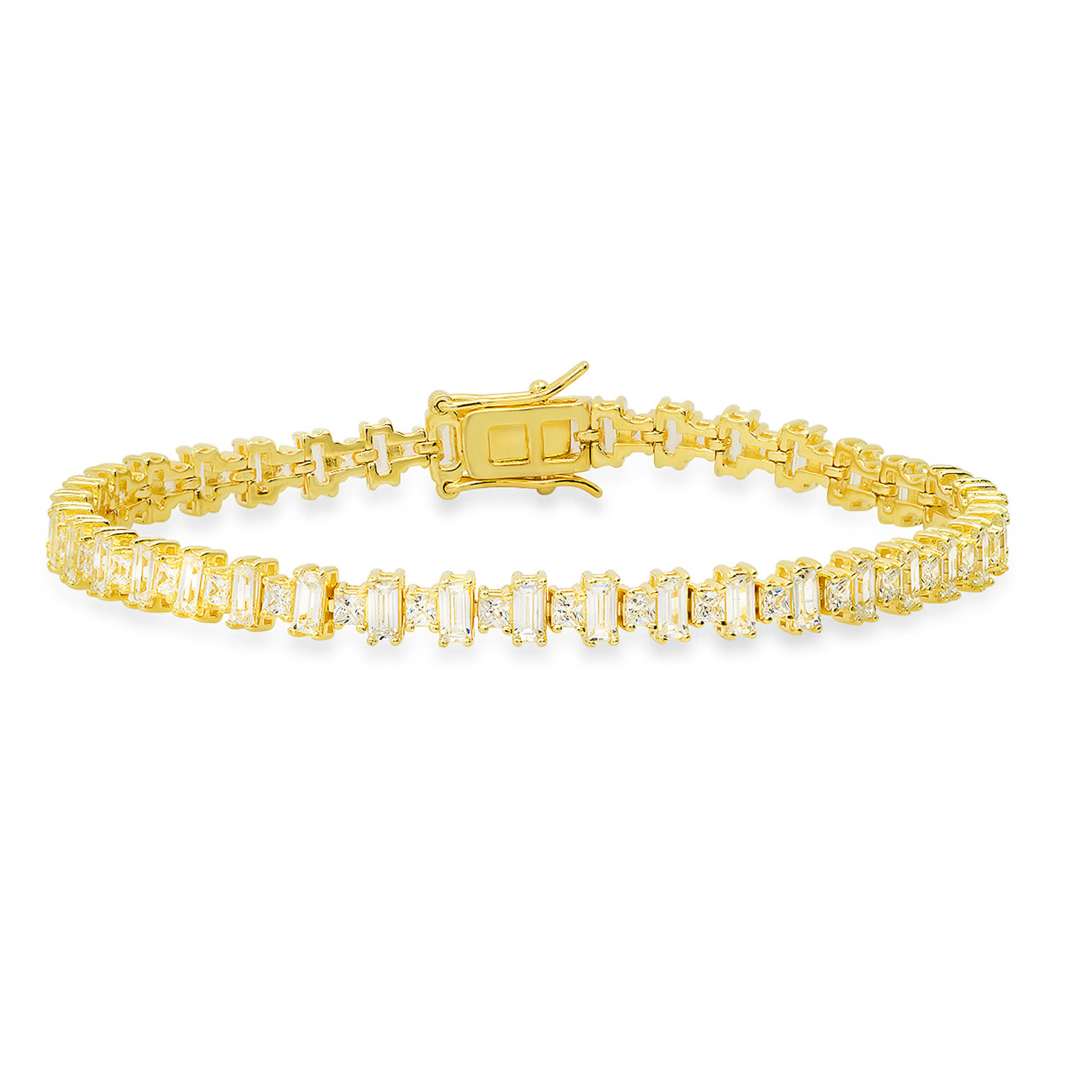 Kylie Harper Women's Gold Multi Cut Diamond Cz Tennis Bracelet