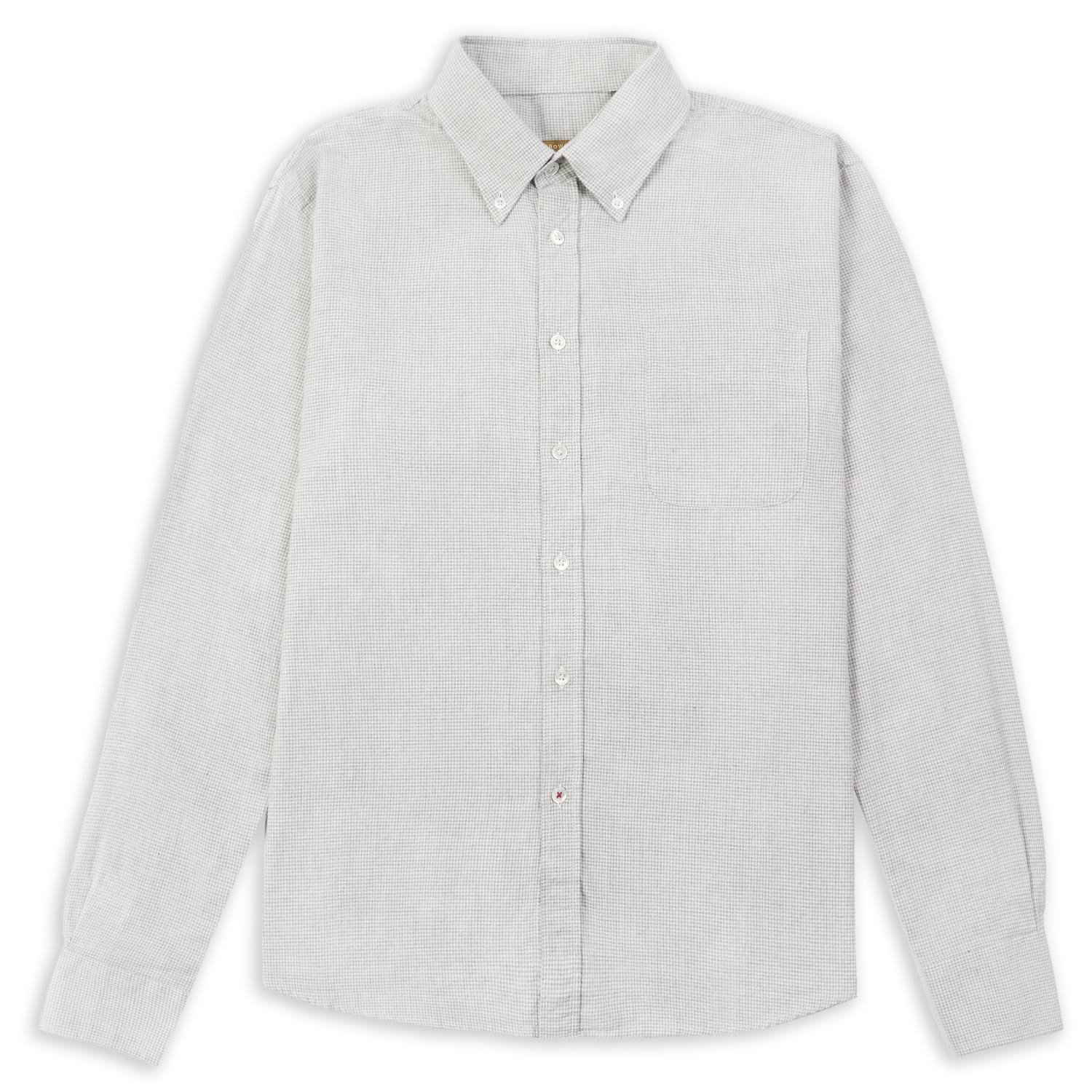 Burrows And Hare Men's Craft Houndstooth Button-down Shirt - Grey In White