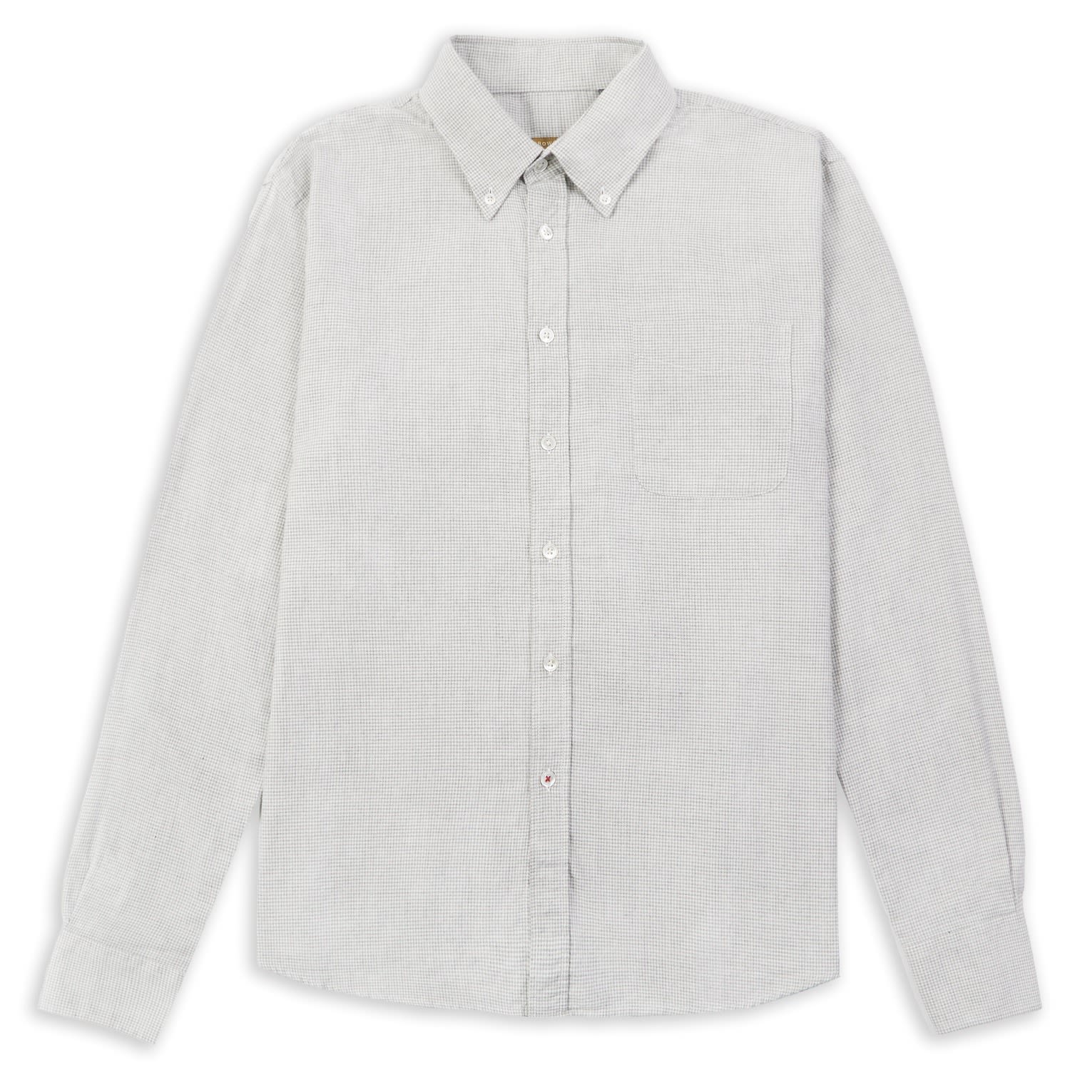 Men’s Craft Houndstooth Button-Down Shirt - Grey XXL Burrows & Hare