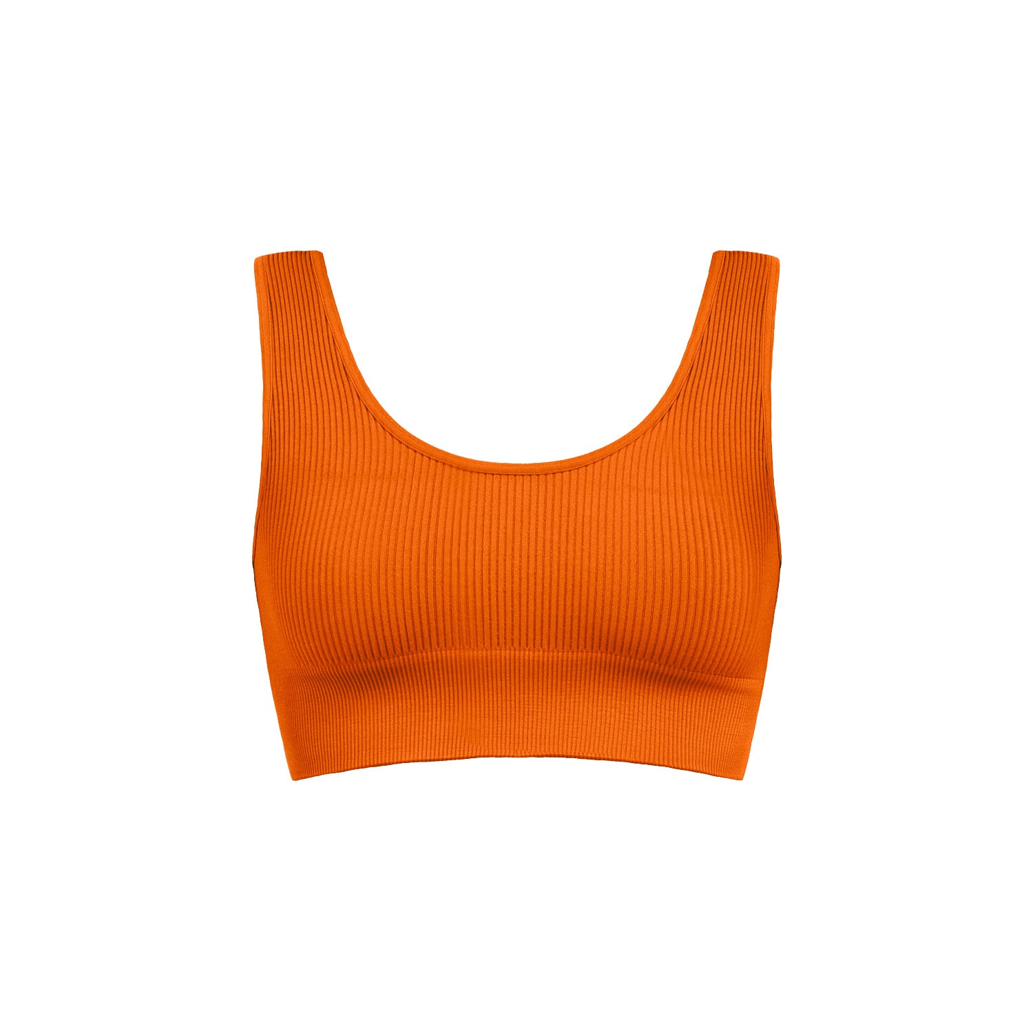 Women’s Yellow / Orange Ribbed Scoop Neck Bra - Orange Juice Small Nuttch