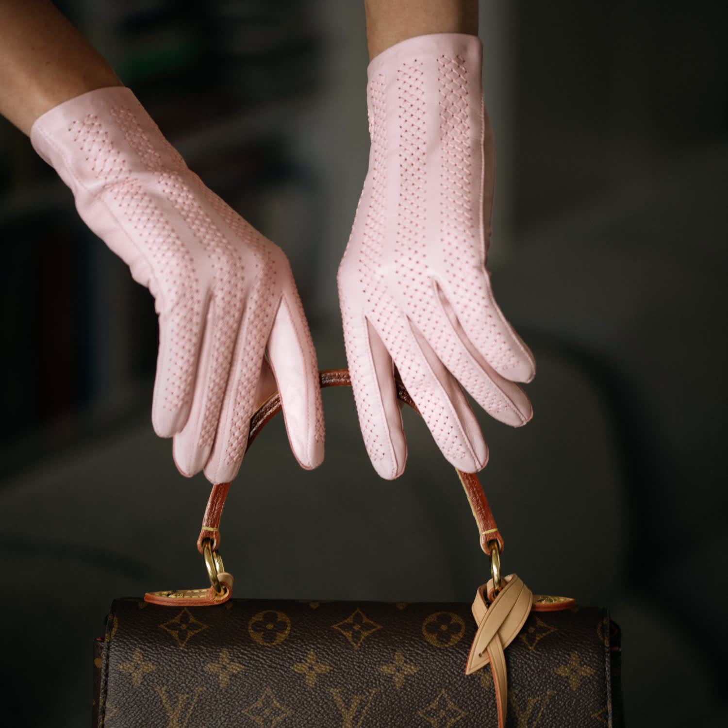 Leather Louis Vuitton Women Gloves