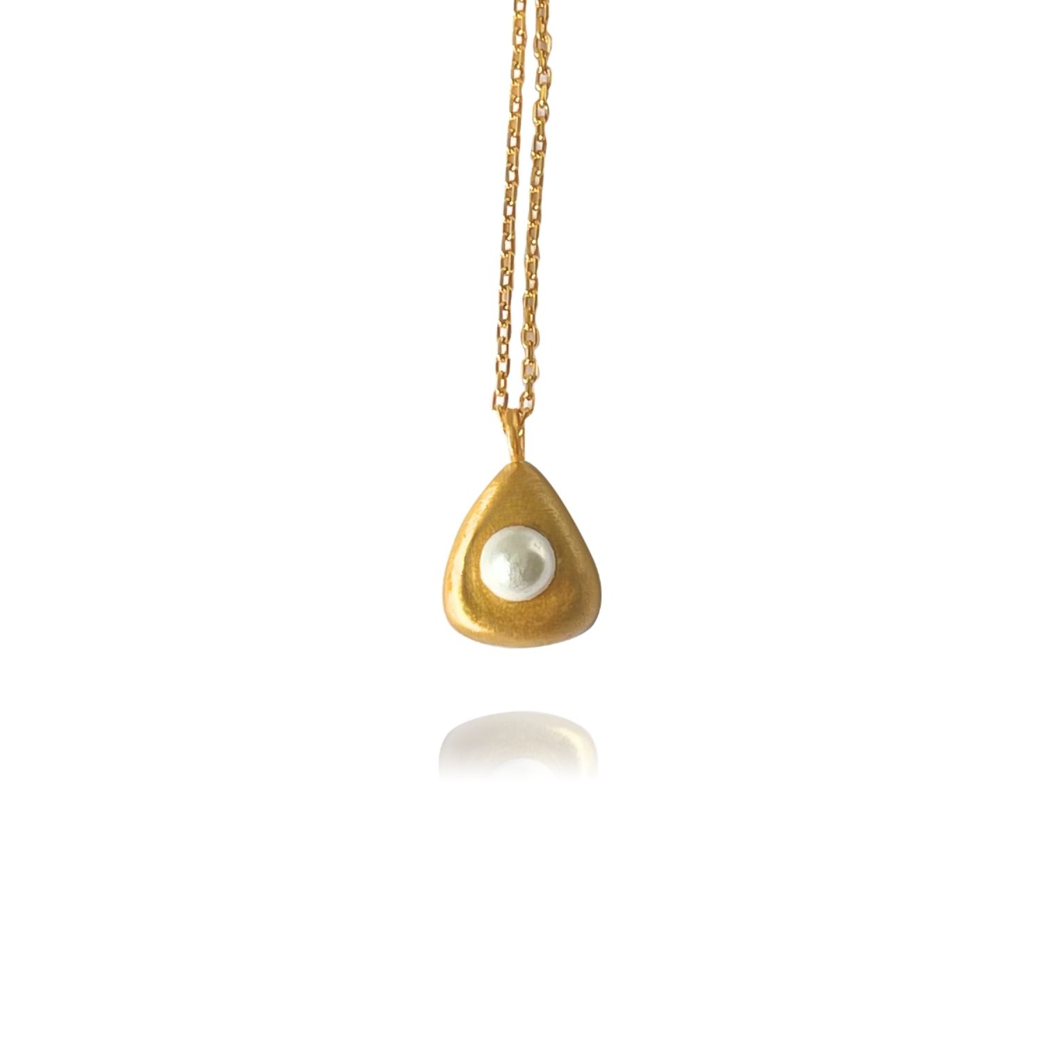 Linya Jewellery Women's Gold Aura Minimal Pearl Drop Necklace In Gold