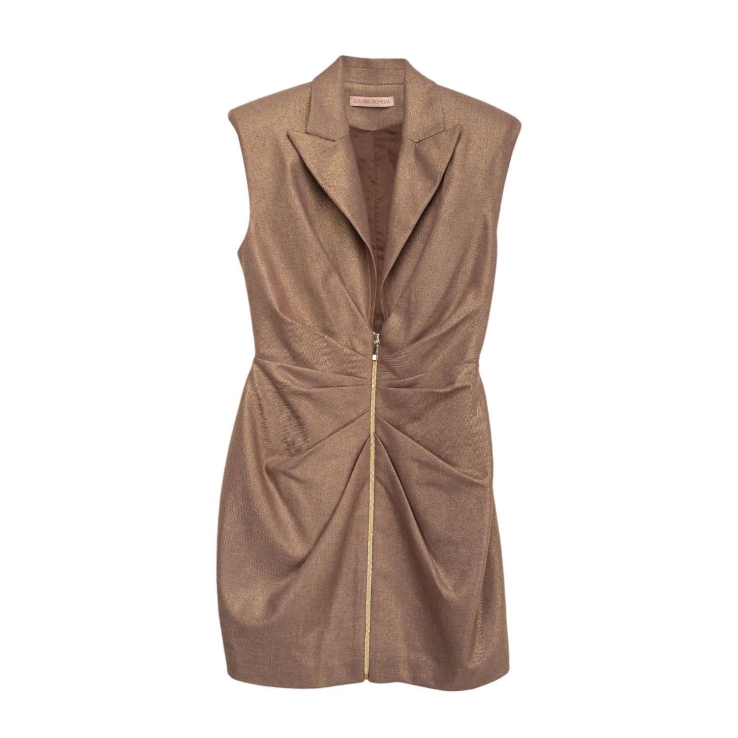 Dolores Promesas Women's Gold Monica Shoulder Pads Dress In Gold