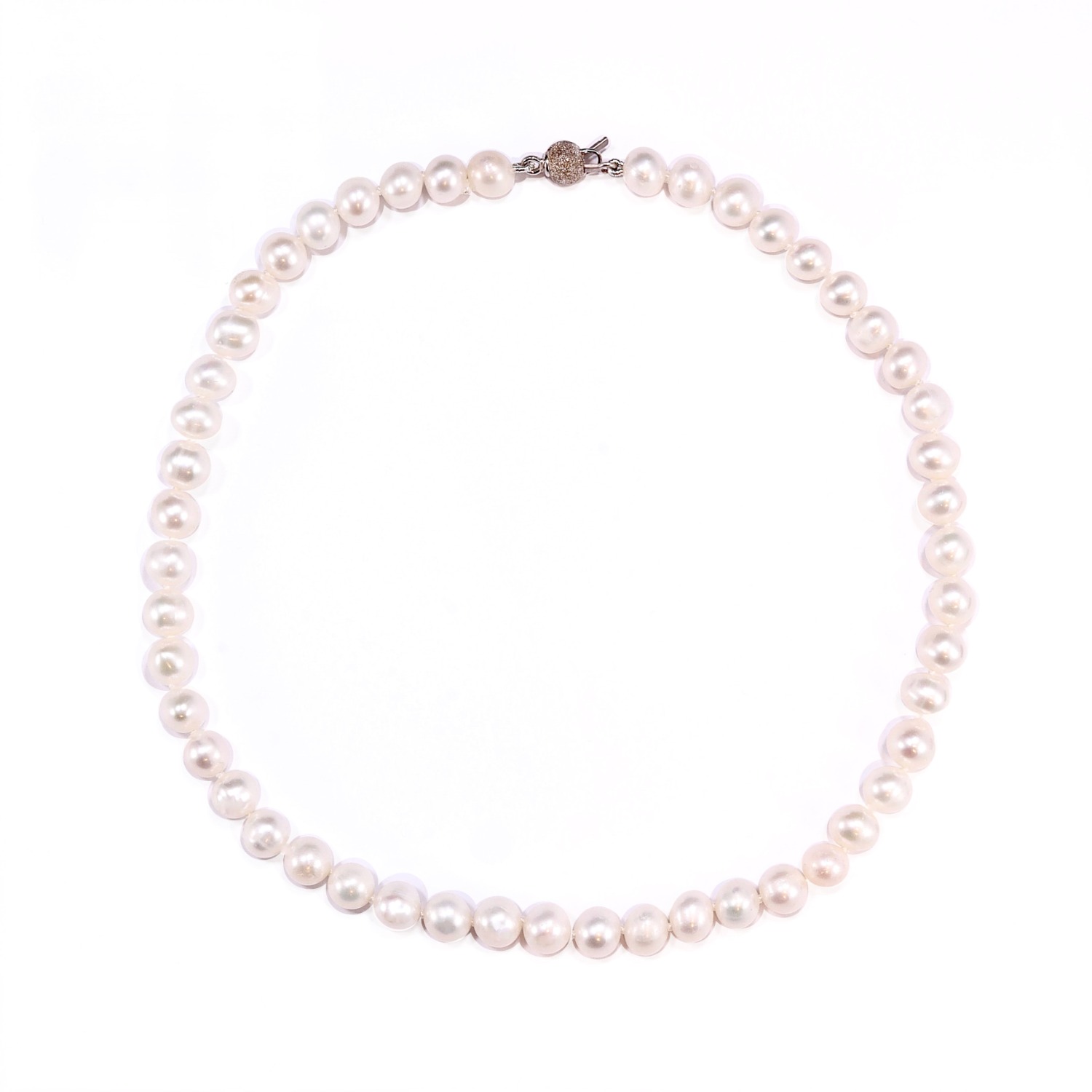 Mineralgems ✩ Studio Women's Classic White Pearl Neacklace