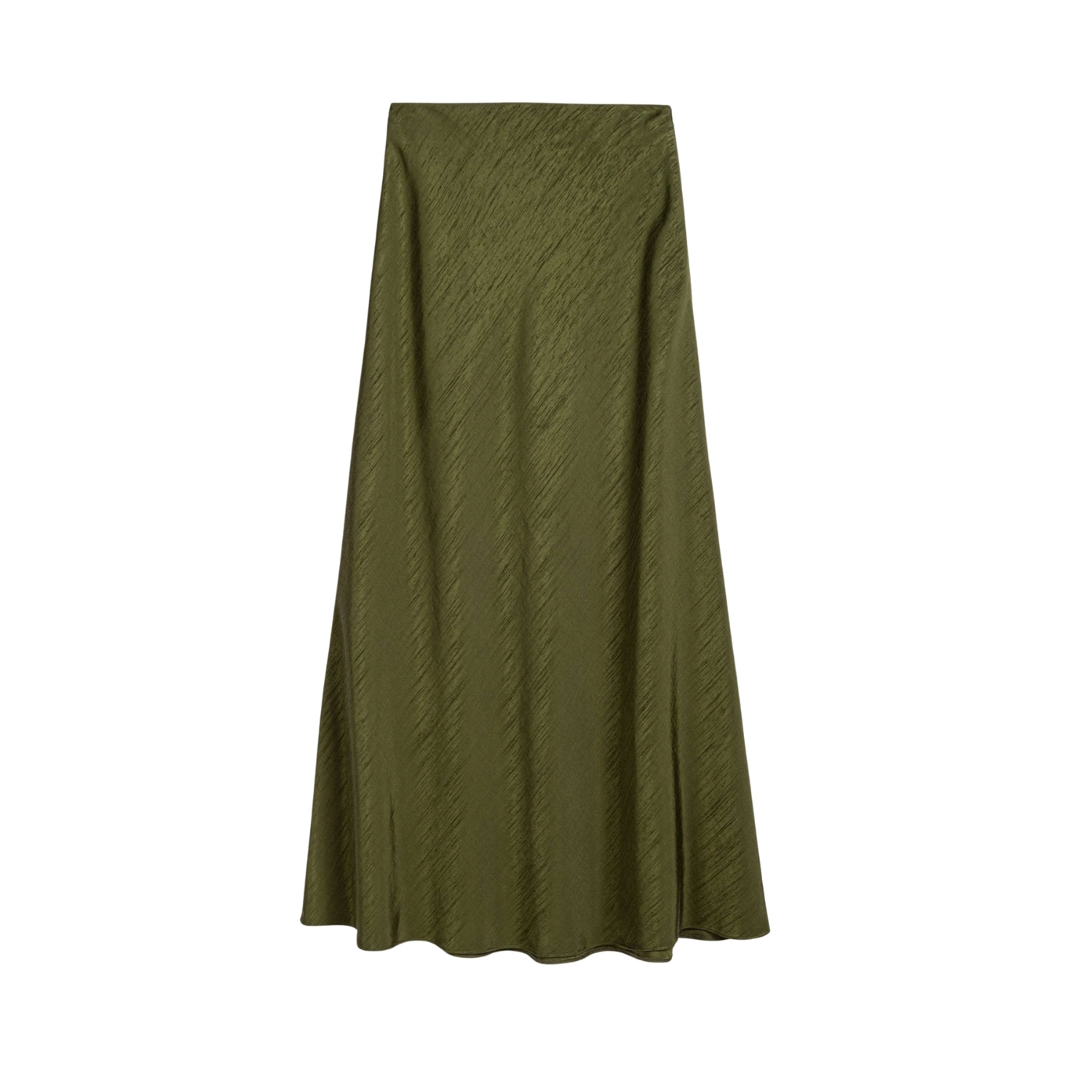 Nocturne Women's Neutrals Khaki Flared Midi Skirt In Yellow