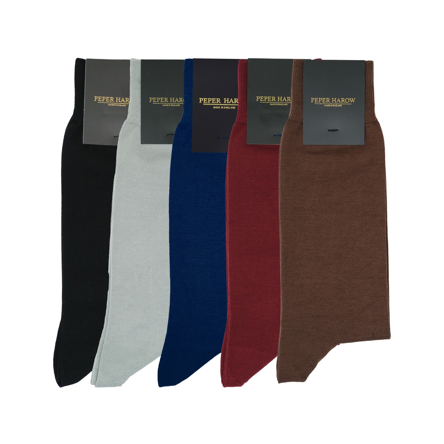 Peper Harow - Made In England Corporate Mens Socks Five Pack In Black/blue/brown/red