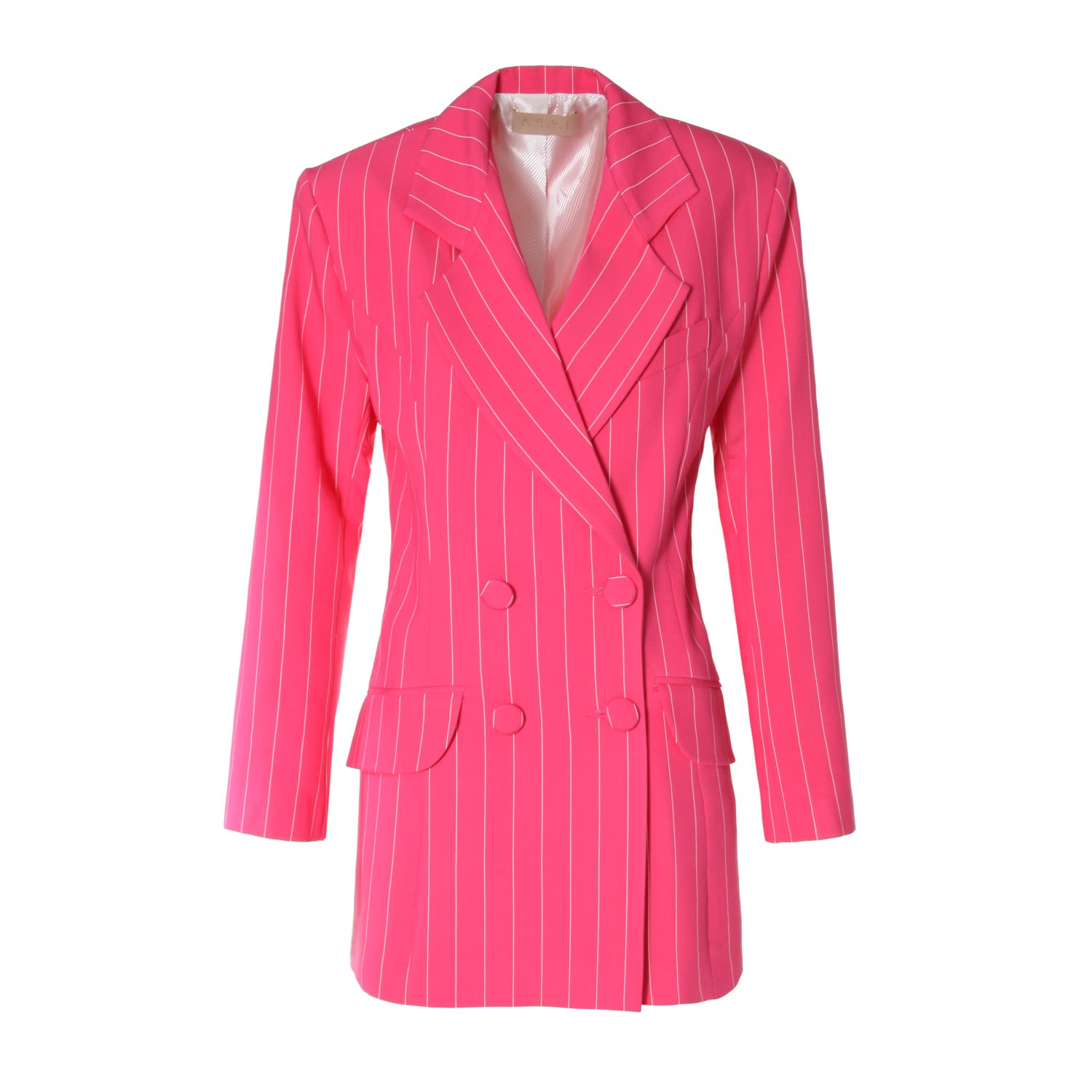 Women’s Pink / Purple Tiffany Hot Pink Long Double-Breasted Blazer Small Aggi