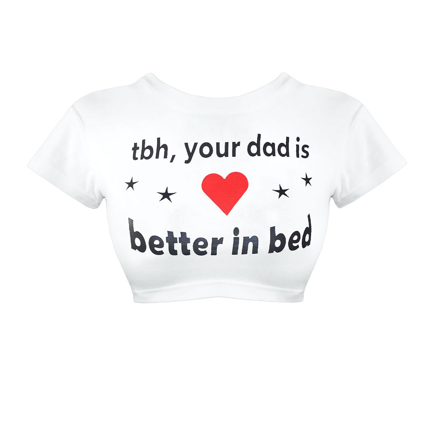 Women’s Daddy Issues White Cropped Fitted T-Shirt Medium Elsie & Fred