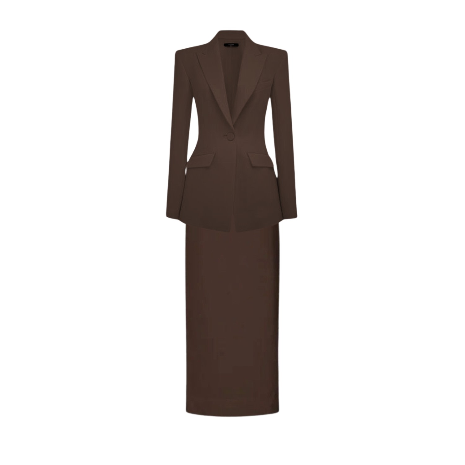 Unum Diem Brown Oversized Blazer & Midi Skirt - Matching Set, Mocha In Brown