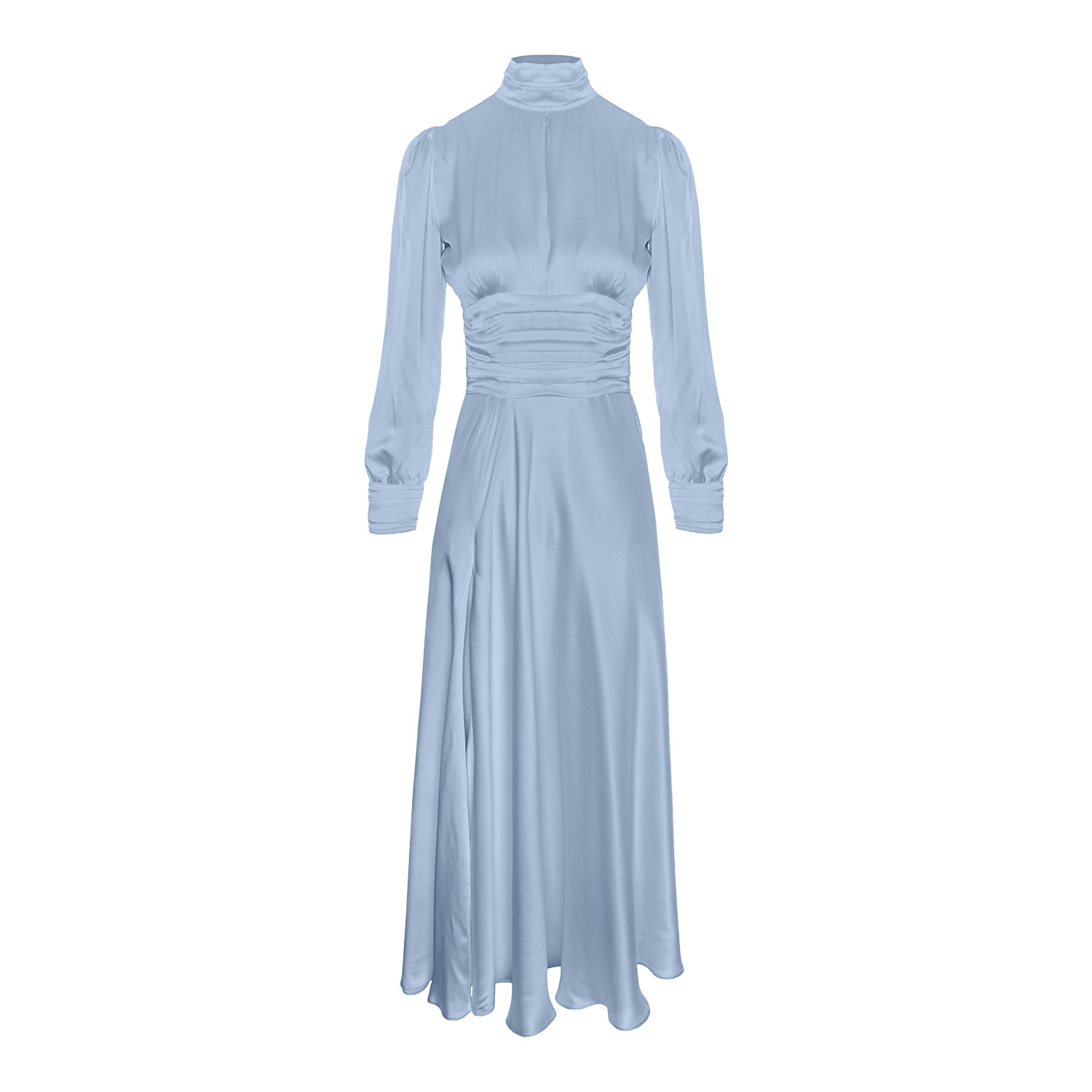 Framboise Women's Chabela Elegant Blue Silk Midi Dress In Blue