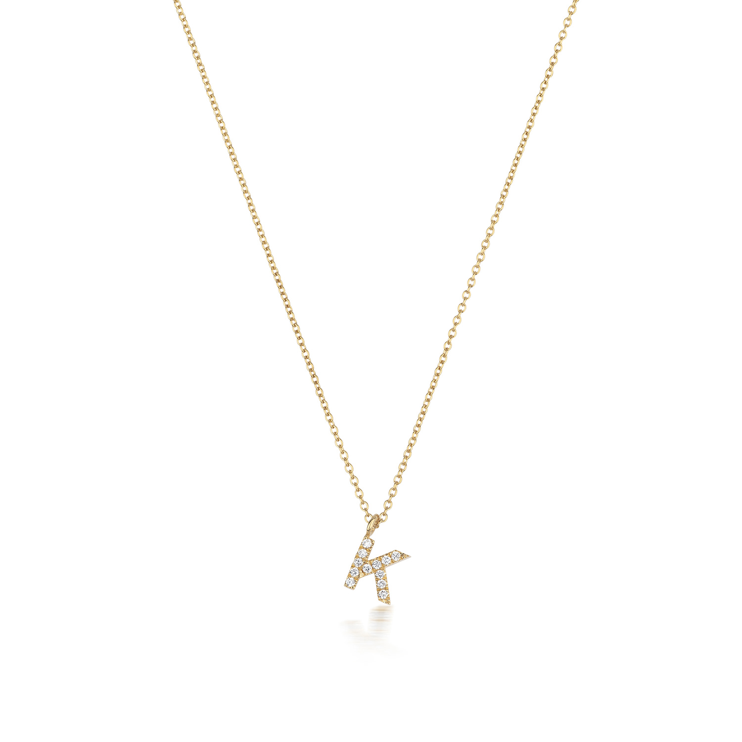 Women’s Diamond Initial K Necklace In Gold Cervin Blanc