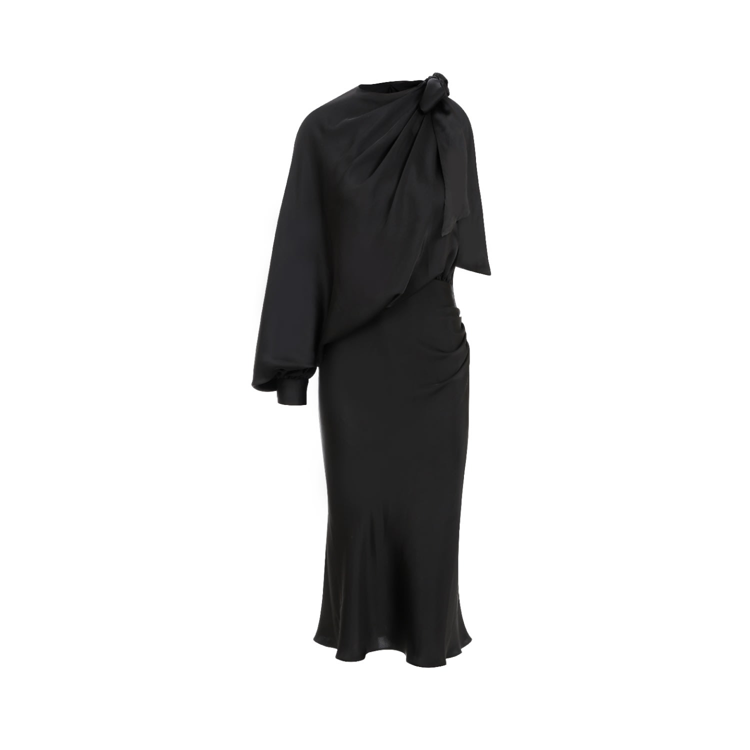 Nazli Ceren Women's Black Emillien Asymetric Satin Dress