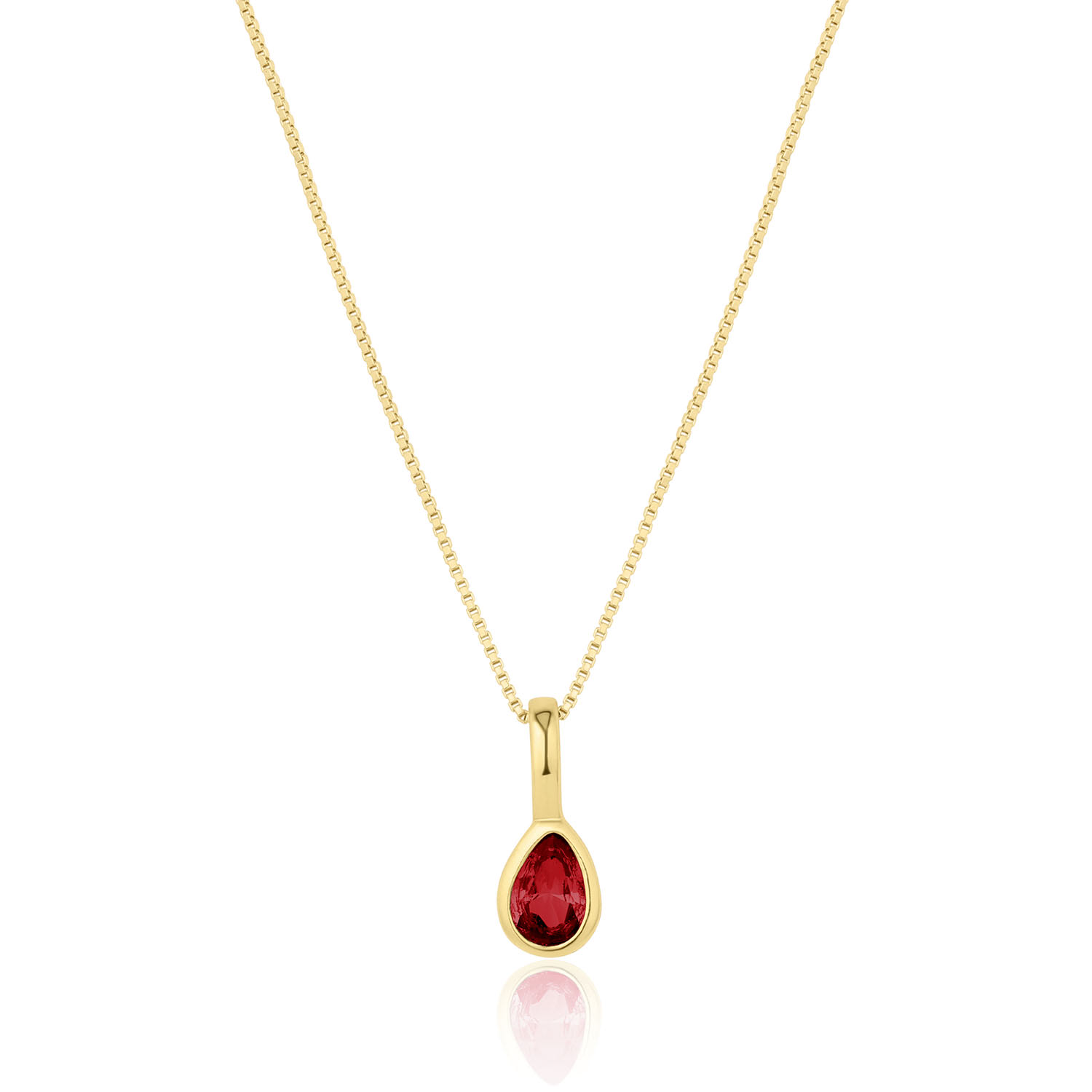 Set & Stones Women's Gold Teardrop Birthstone Necklace - January In Gold