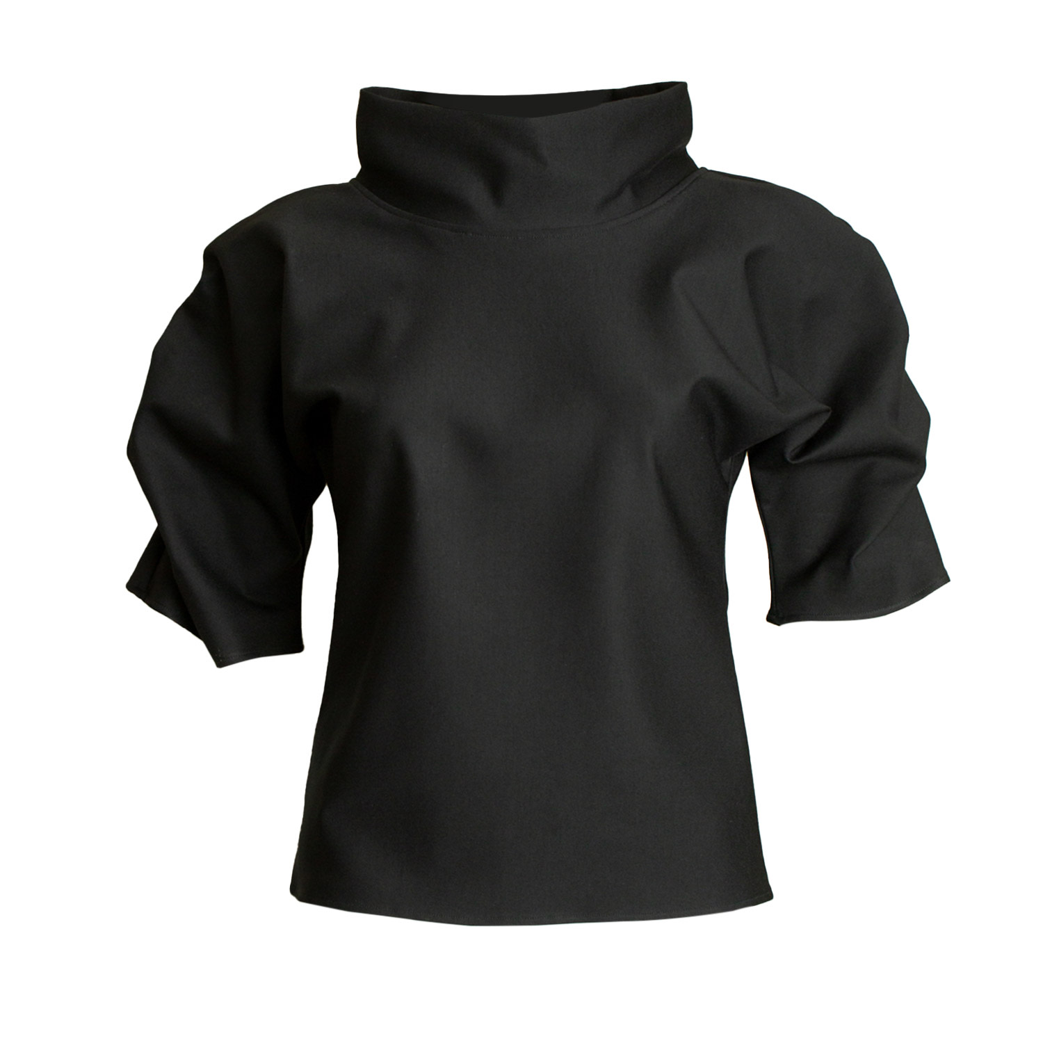 Bianca Popp Women's Puff Blouse With Collar In Black In Black
