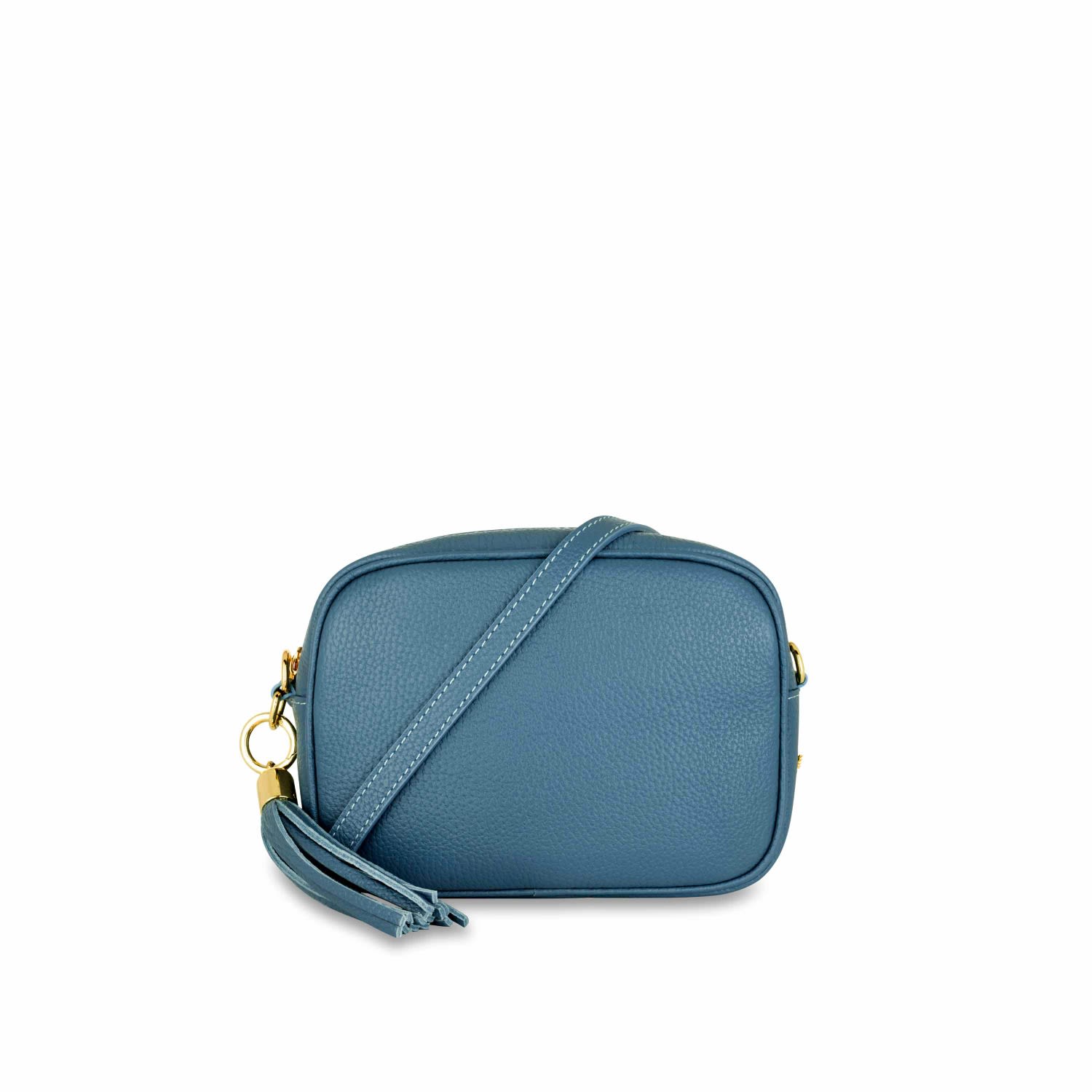 Apatchy London Women's The Tassel Denim Blue Leather Crossbody Bag