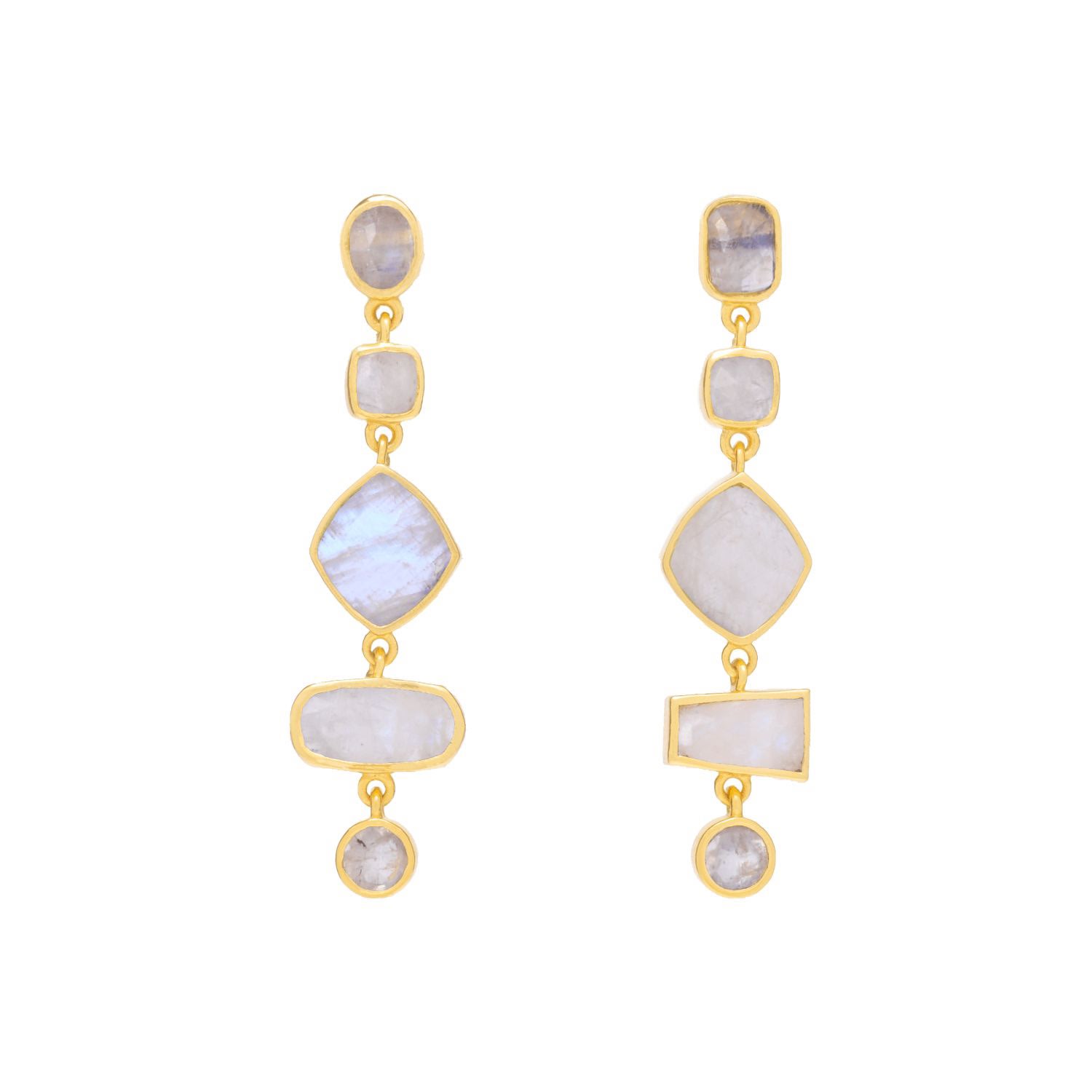 Lavani Jewels Women's Gold / White Thelma White Earrings In Multi