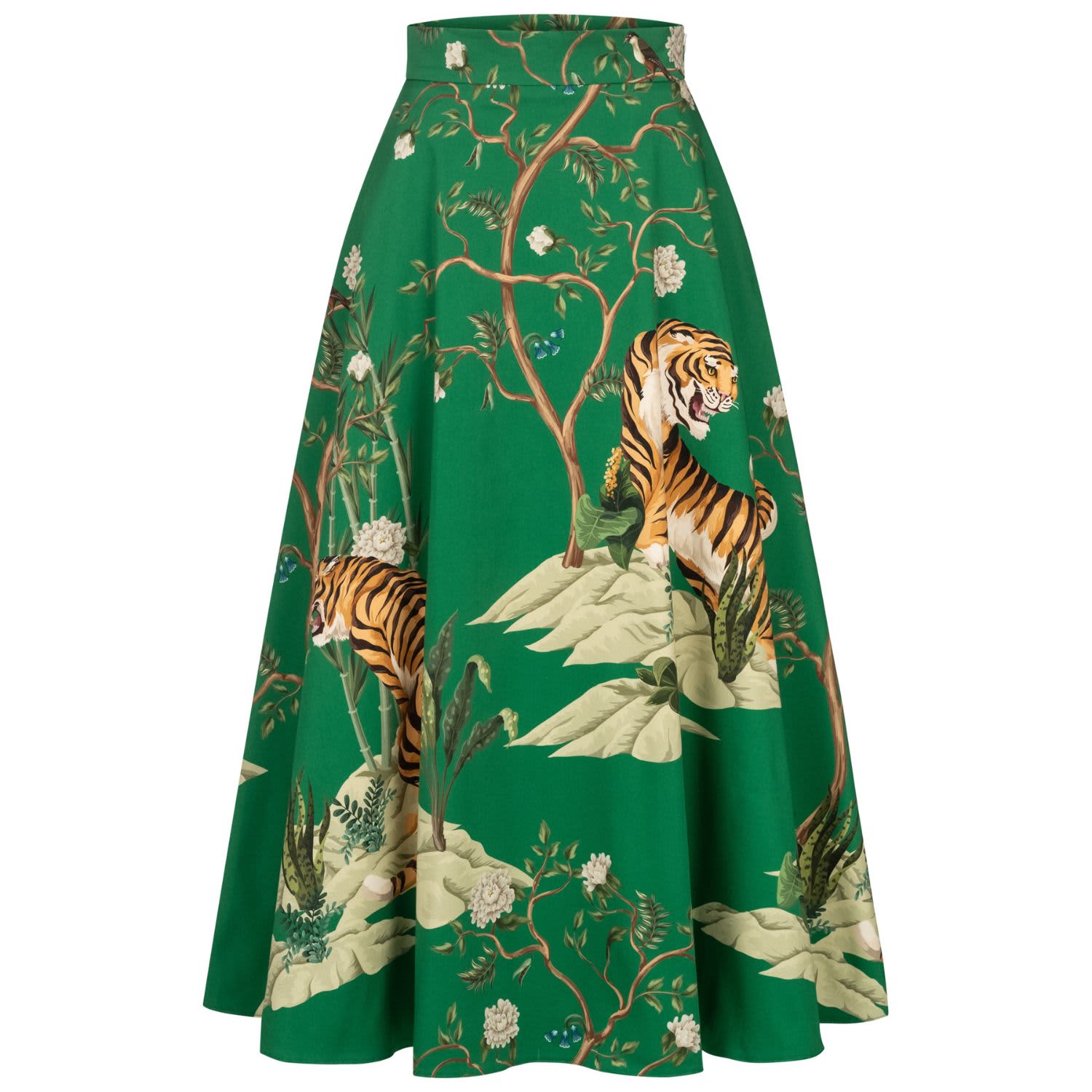 Green Tiger Print Maxi Skirt | Marianna Déri | Wolf & Badger