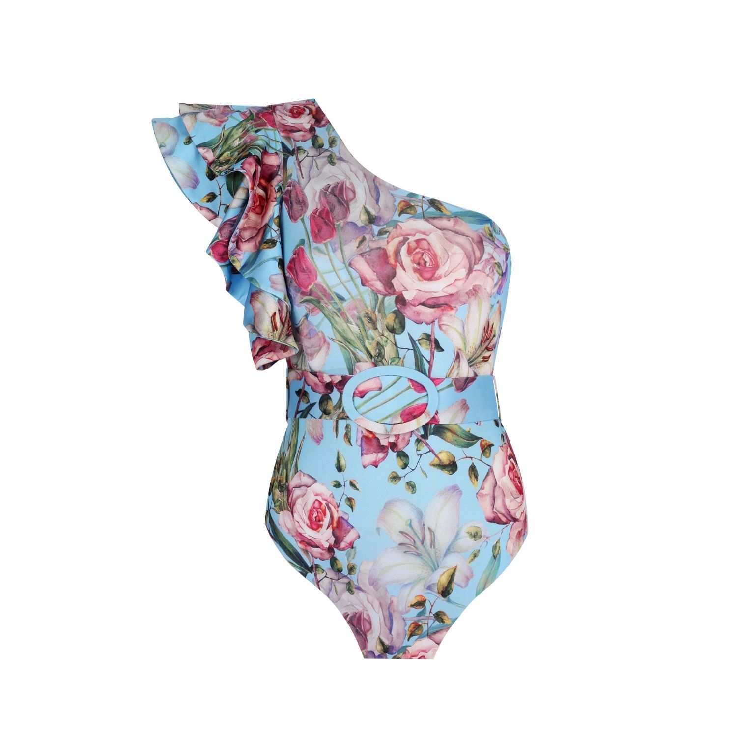 Nur Karaata Women's Blue Begonia Blu Swimsuit In Blue