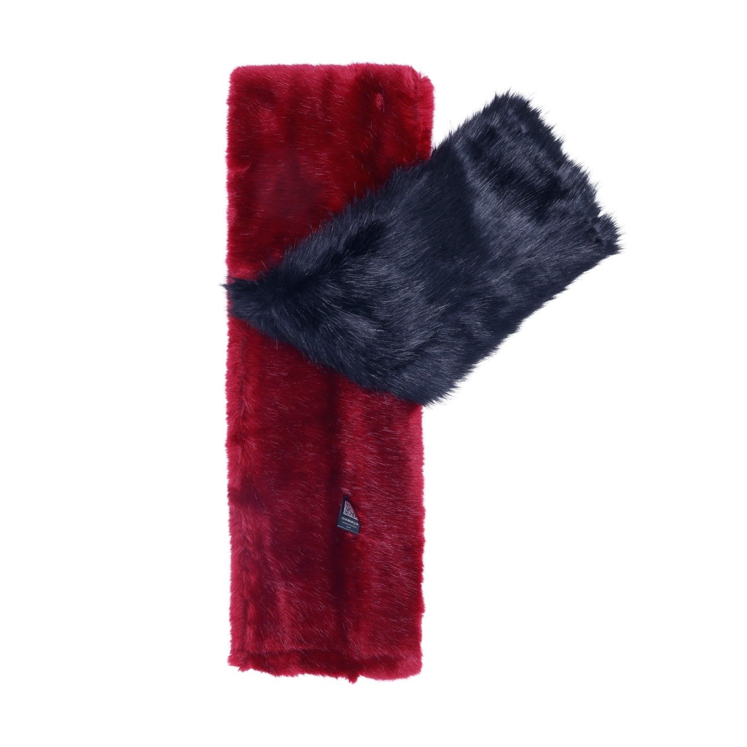 Vaseghia Women's Black / Red Syrah Noir Vegan Faux Fur Scarf In Multi