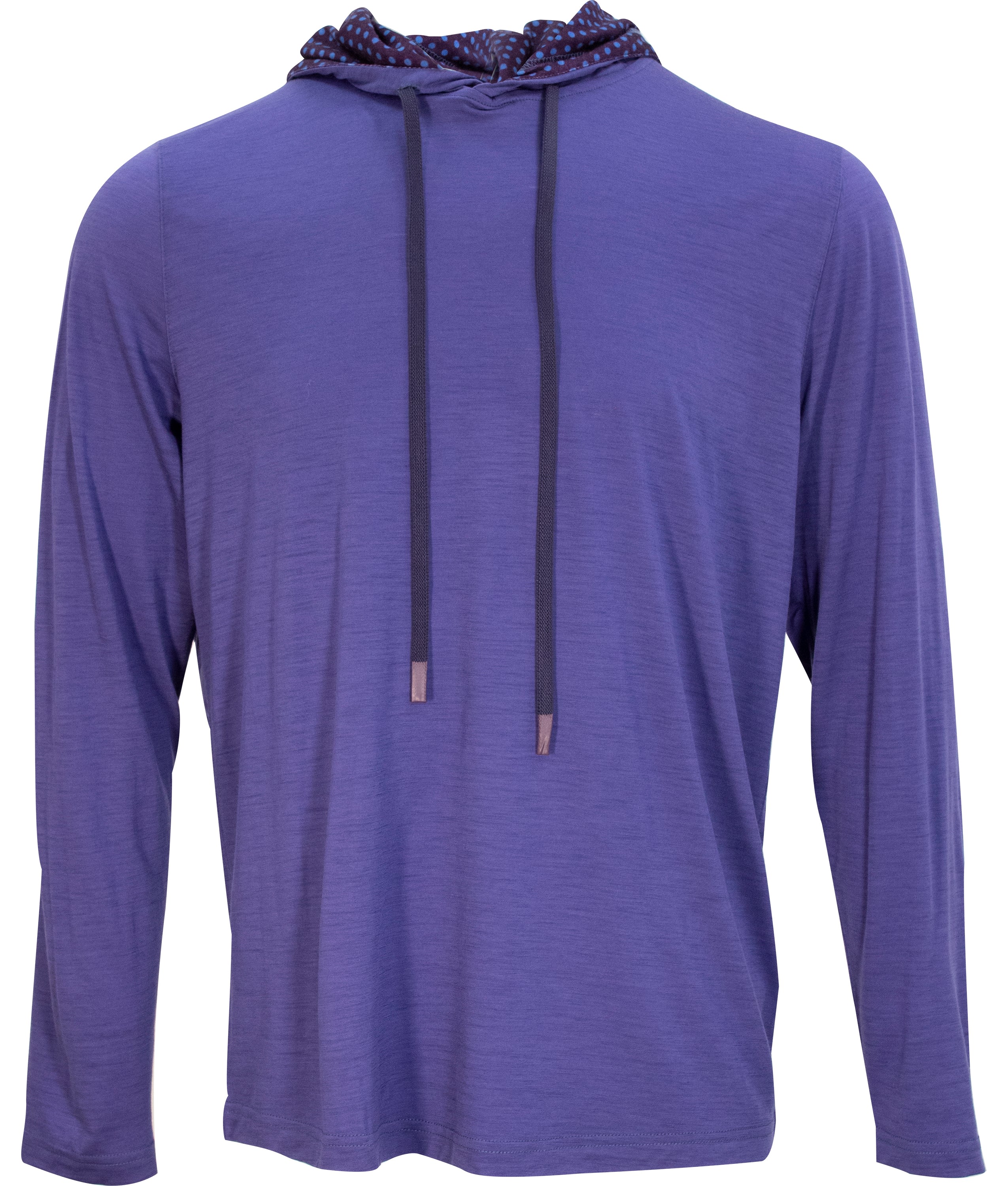 Lords Of Harlech Hugo Extra Fine Merino Wool Lightweight Hoodie In Blue/pink/purple