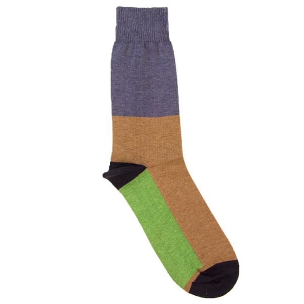 40 Colori Beige Colour Block Organic Cotton Socks In Brown