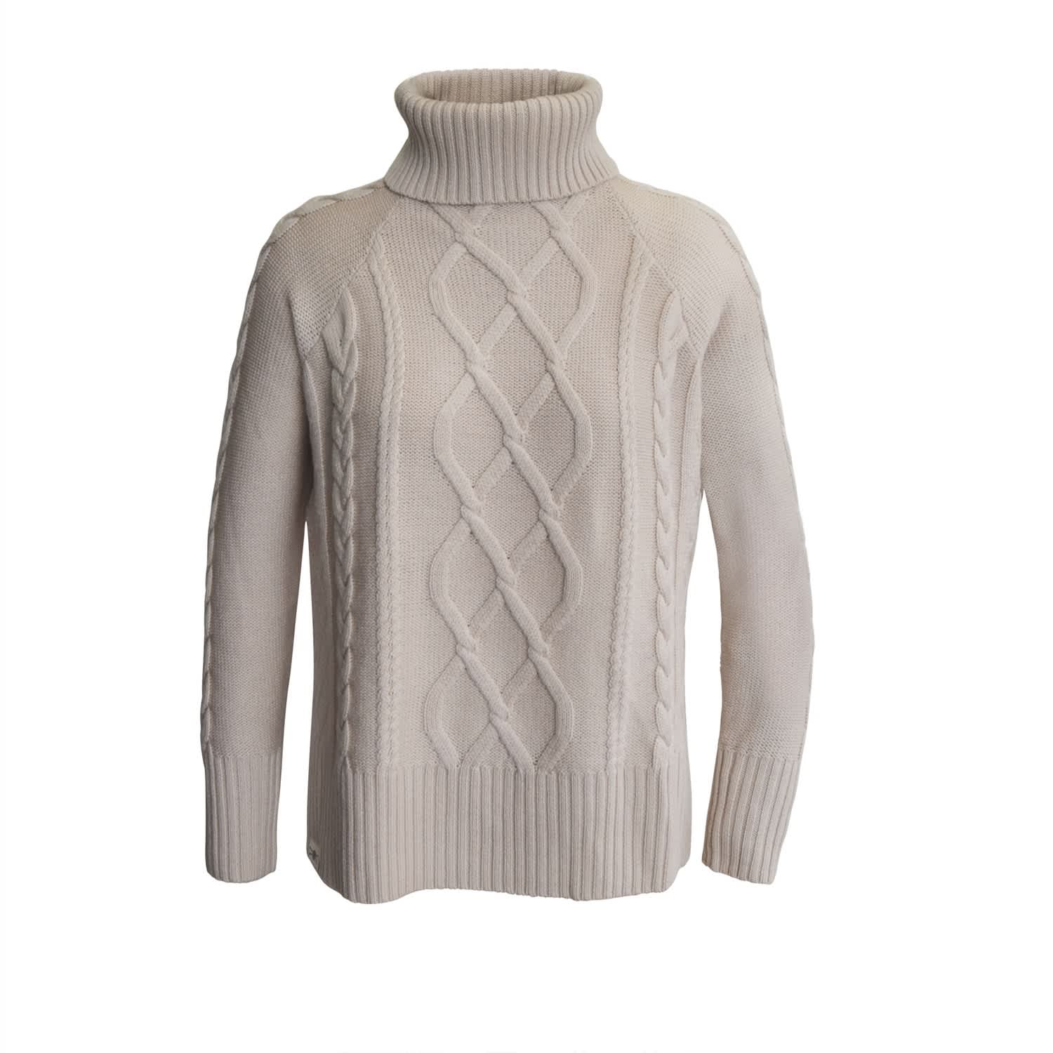 cable roll neck sweater