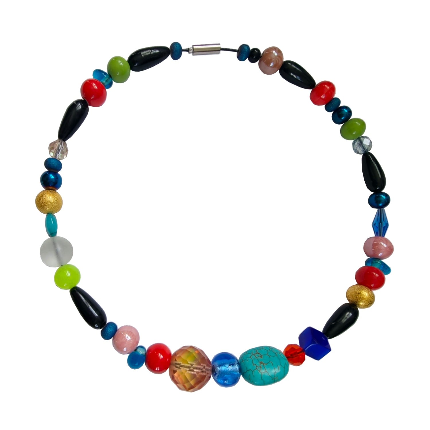 Laura Daili Women's Blue / Orange Dancing Colors Necklace