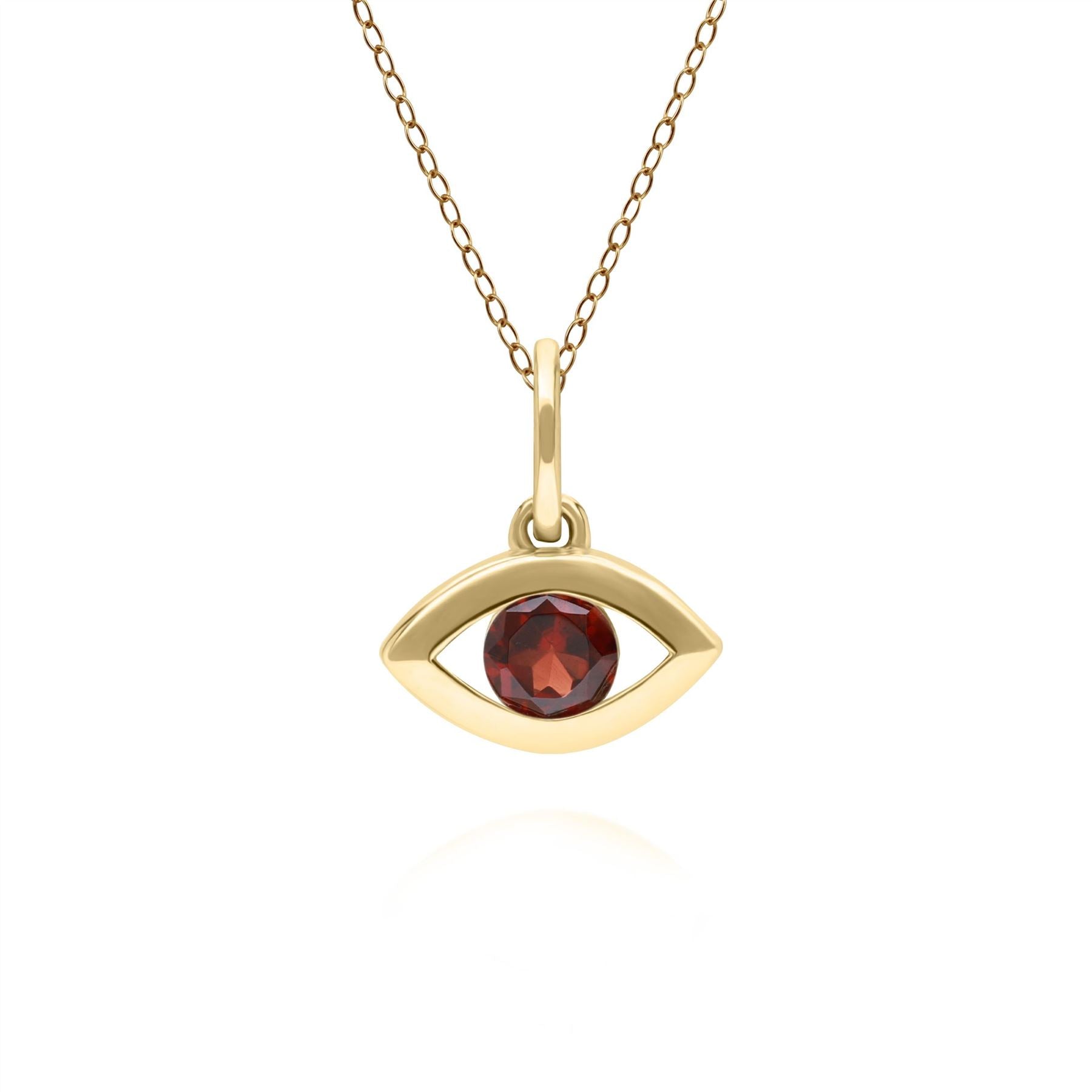 Women’s Gold / Red Evil Eye Garnet Pendant In Yellow Gold Gemondo