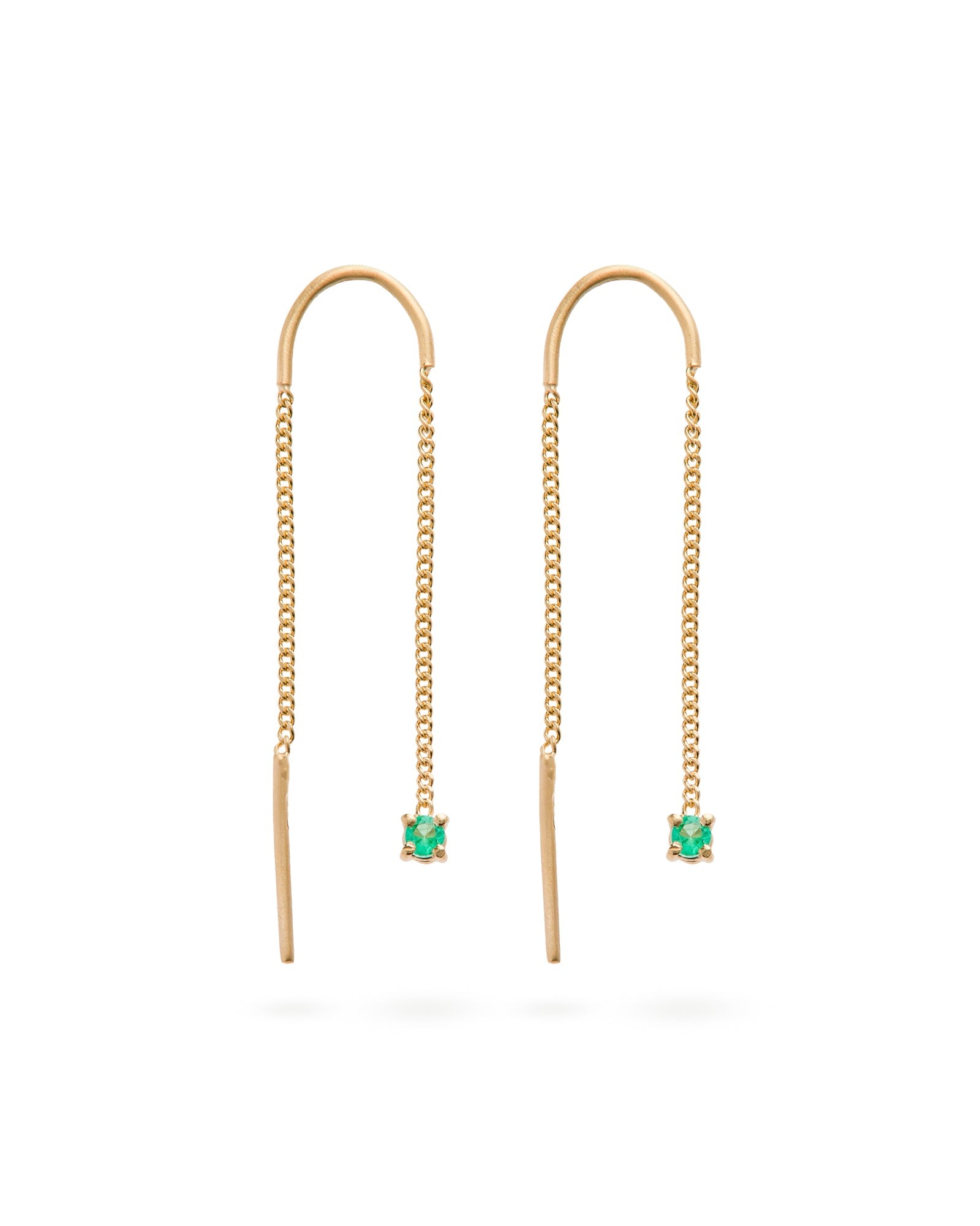 Women’s Green Connection Chain Threader Earrings Emerald Eloise Jewelry