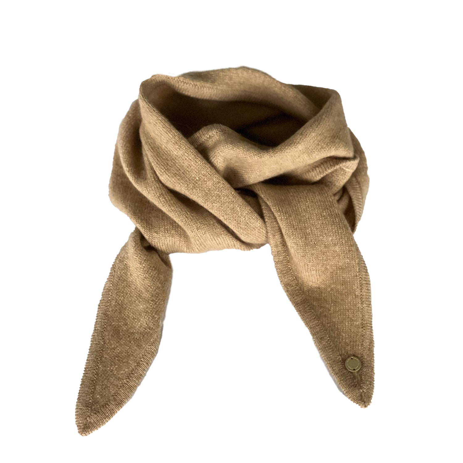 Tirillm Women's Gold / Neutrals Ayla Small Neck Scarf In Soft Pure Cashmere, Light Camel Beige Melange. In Gold