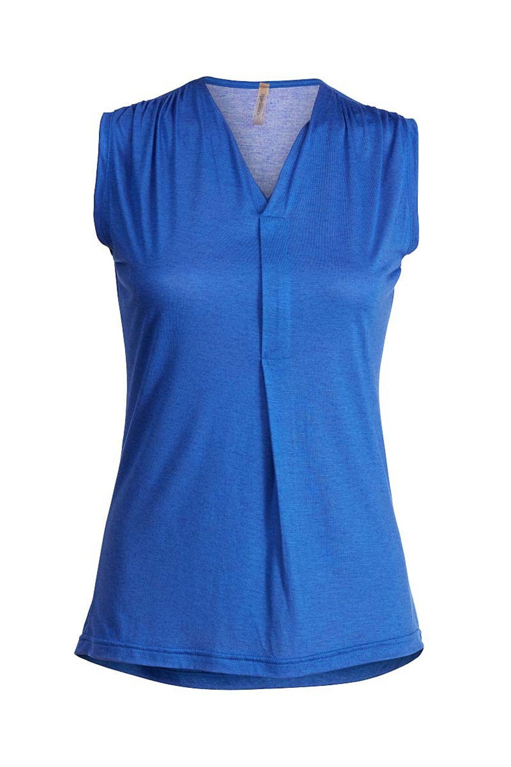 Women’s Blue Sleeveless V Neck Top Small Conquista