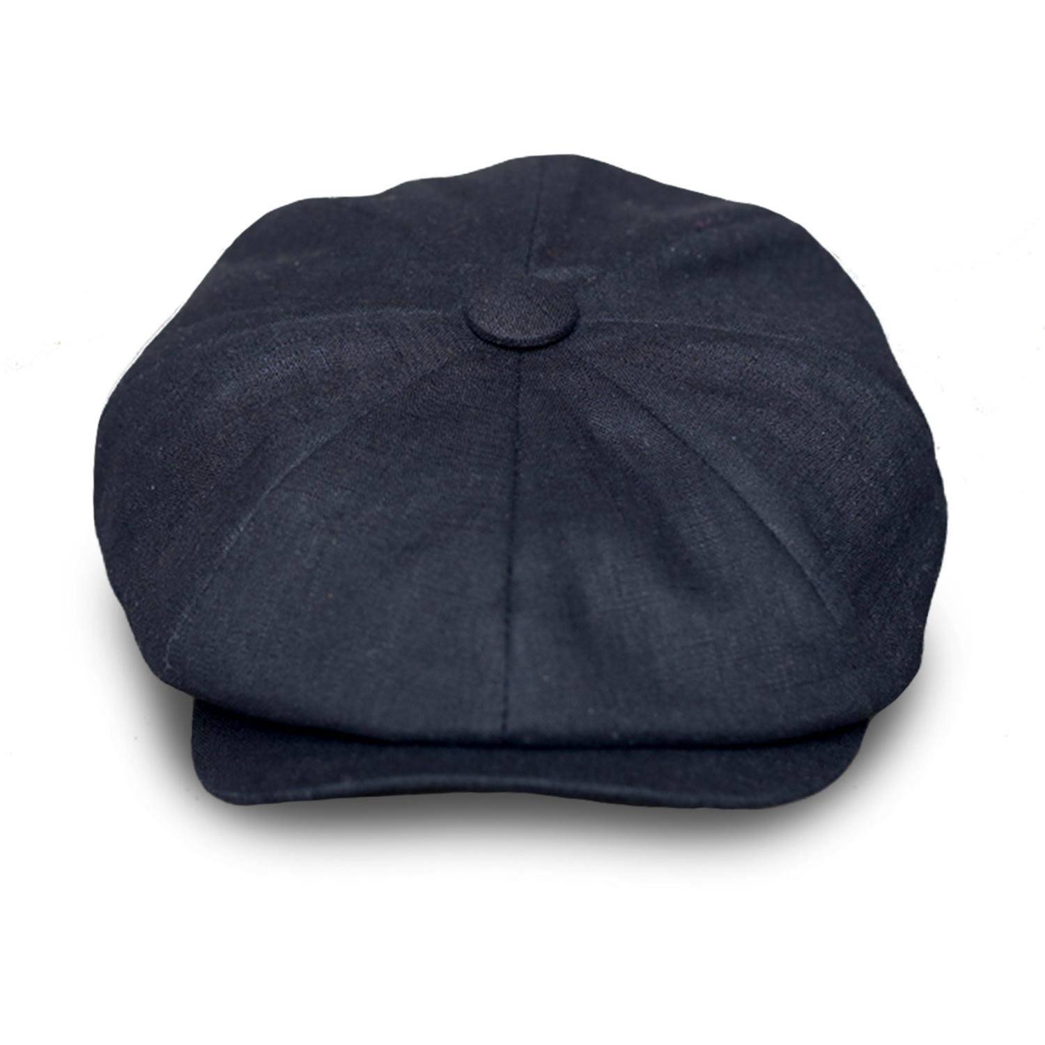 Women’s Alberts Nights Bakerboy Hat In Black Washed Linen Extra Large Mister Miller - Master Hatter