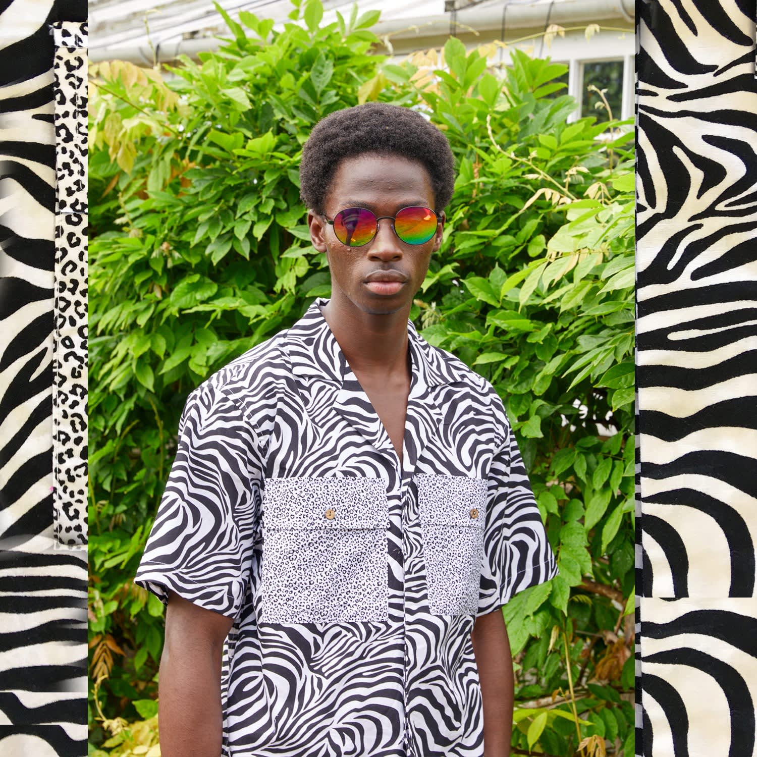 White And Black Zebra Print Shirt