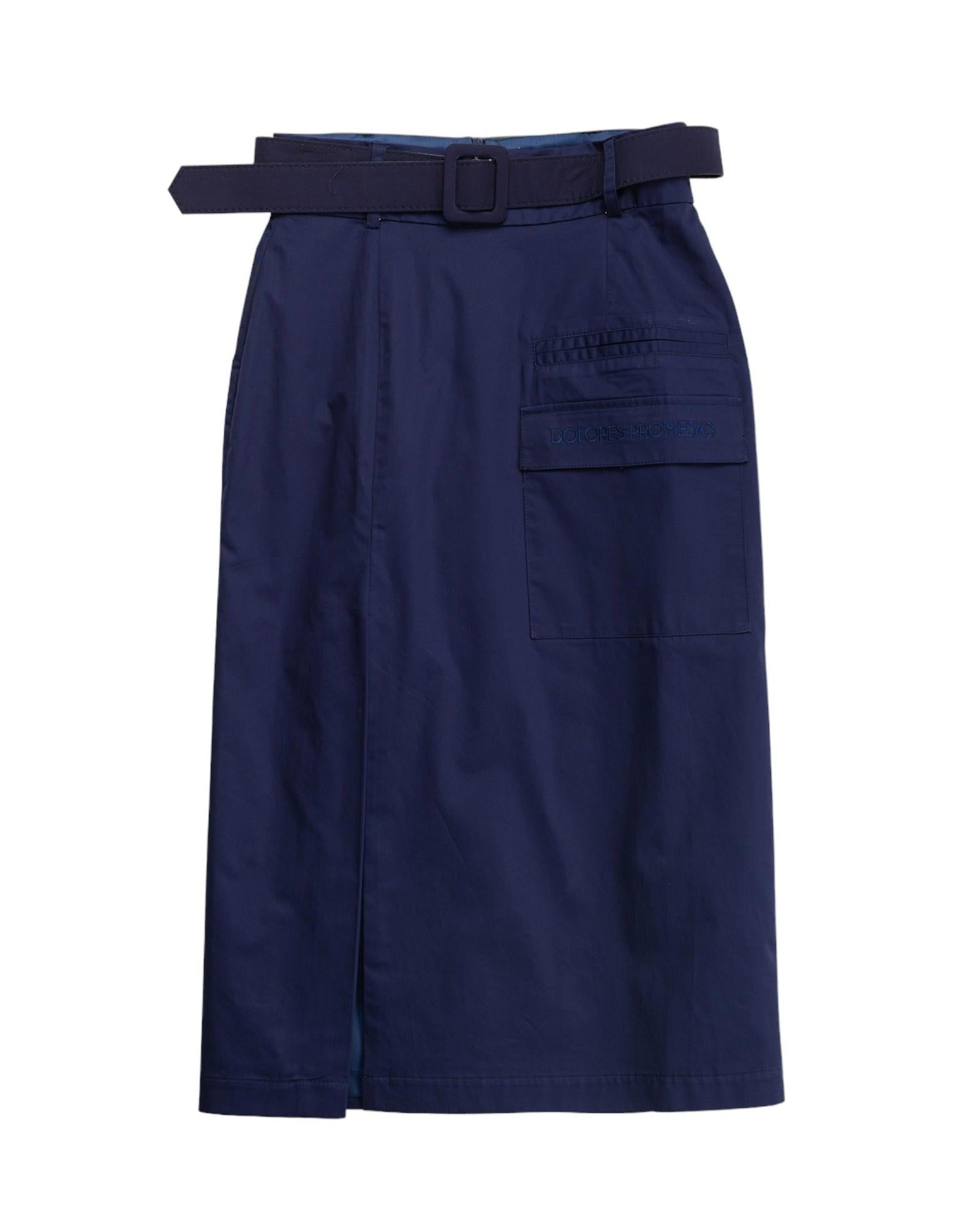Dolores Promesas Women's Blue Navy Cargo Skirt With Pocket In Blue