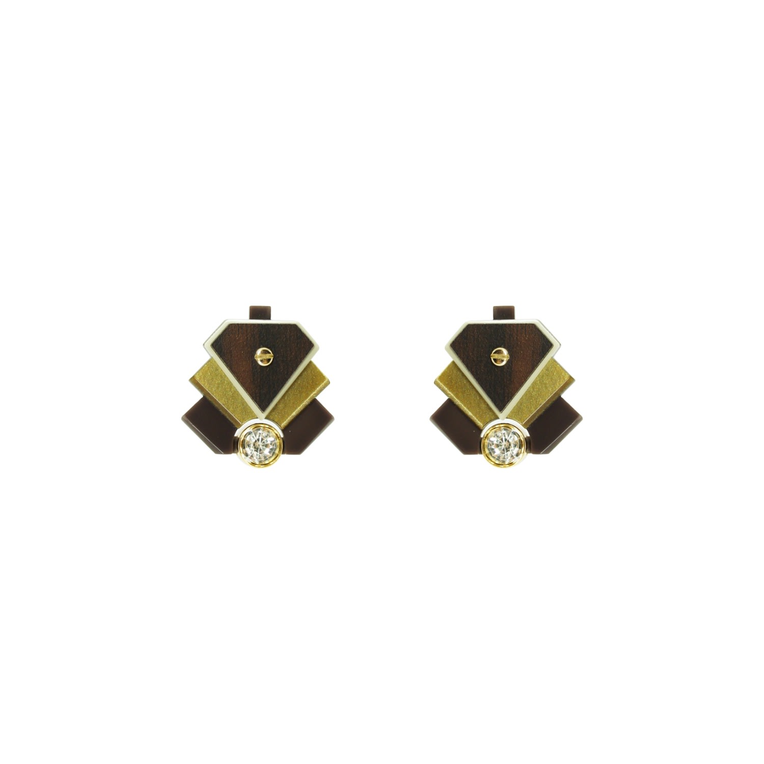 Gissa Bicalho Women's Acrylic Handmade Earring P Empire Gold In Gold