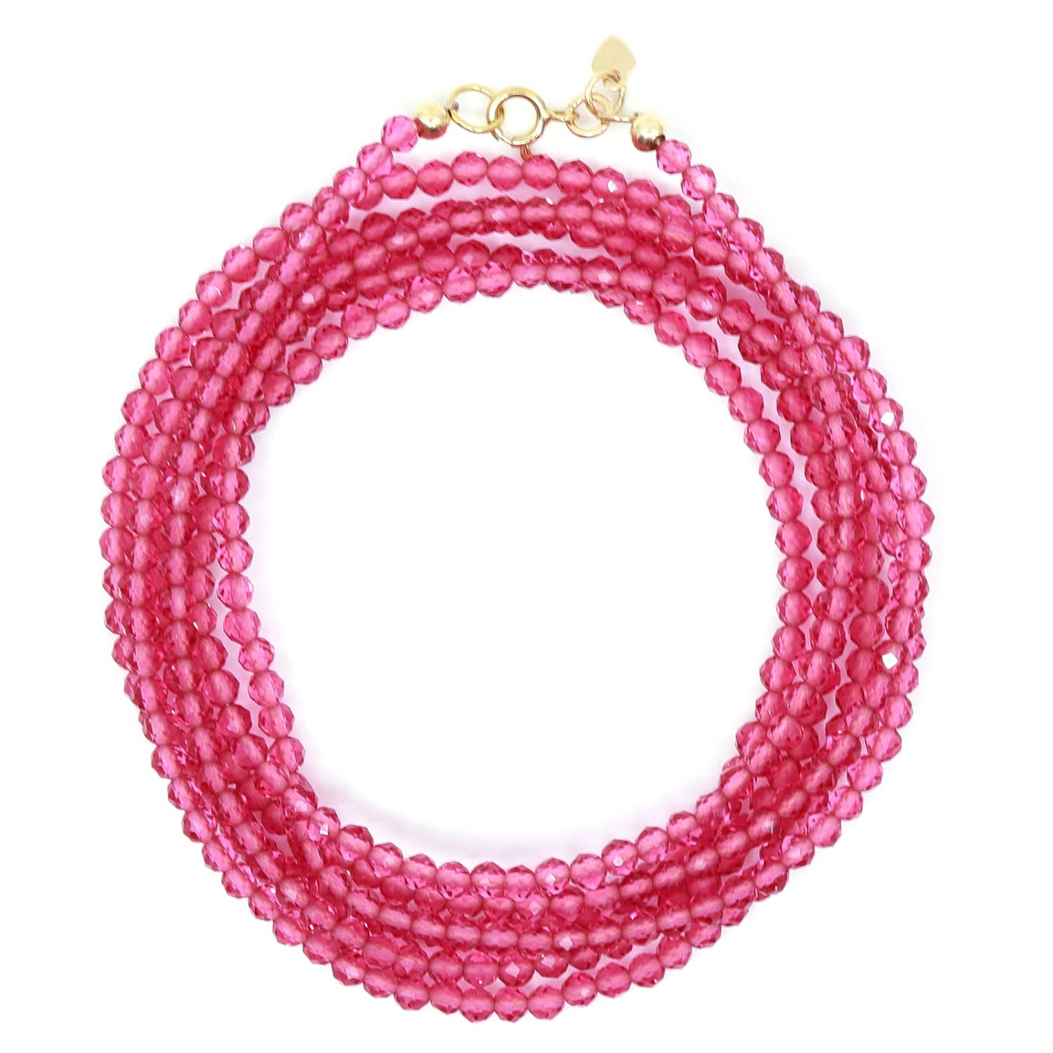 Women’s Gold / Pink / Purple Pink Cubic Zirconia Beaded Wrap Bracelet Shar Oke