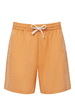 Yellow / Orange Leah - Organic Cotton Embroidery Shorts Cantaloupe Extra Small Komodo