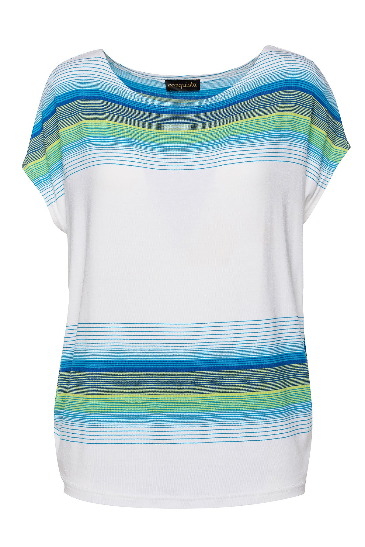 Women’s White / Blue White Sleeveless Top With Striped Print Extra Large Conquista