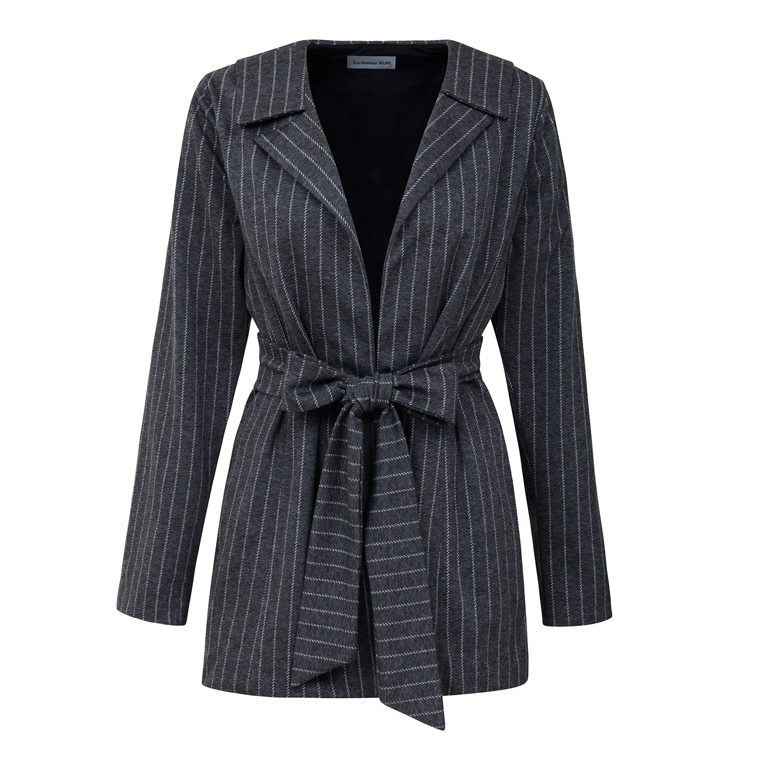 La Femme Mimi Women's Grey Striped Blazer In Grey